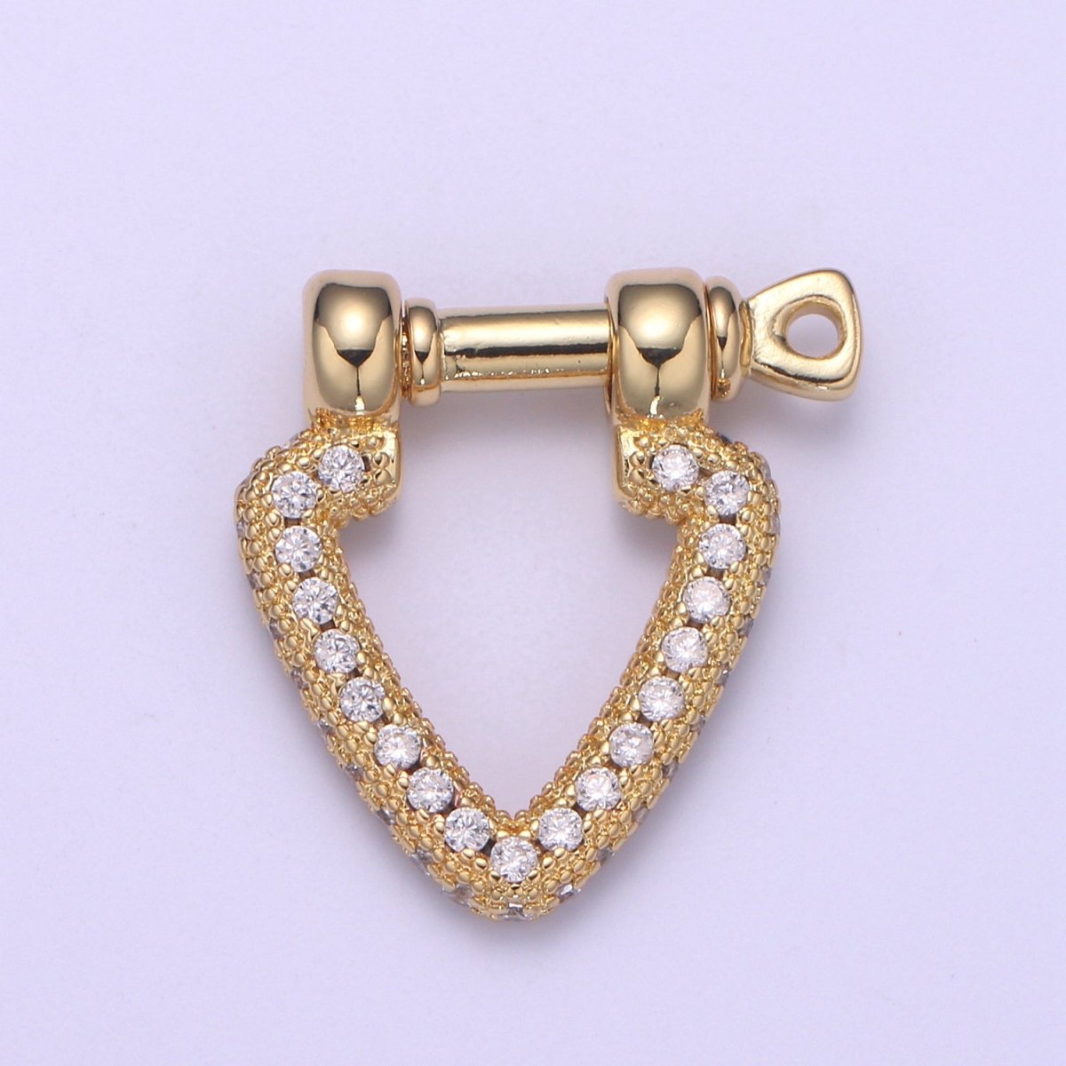 Micor pave Clasp Gold Filled Screw clasp lock, Anchor Shackle, Gold Triangle Cz Bracelet Necklace Clasp Sailor Bracelet Clasp Supply L-260
