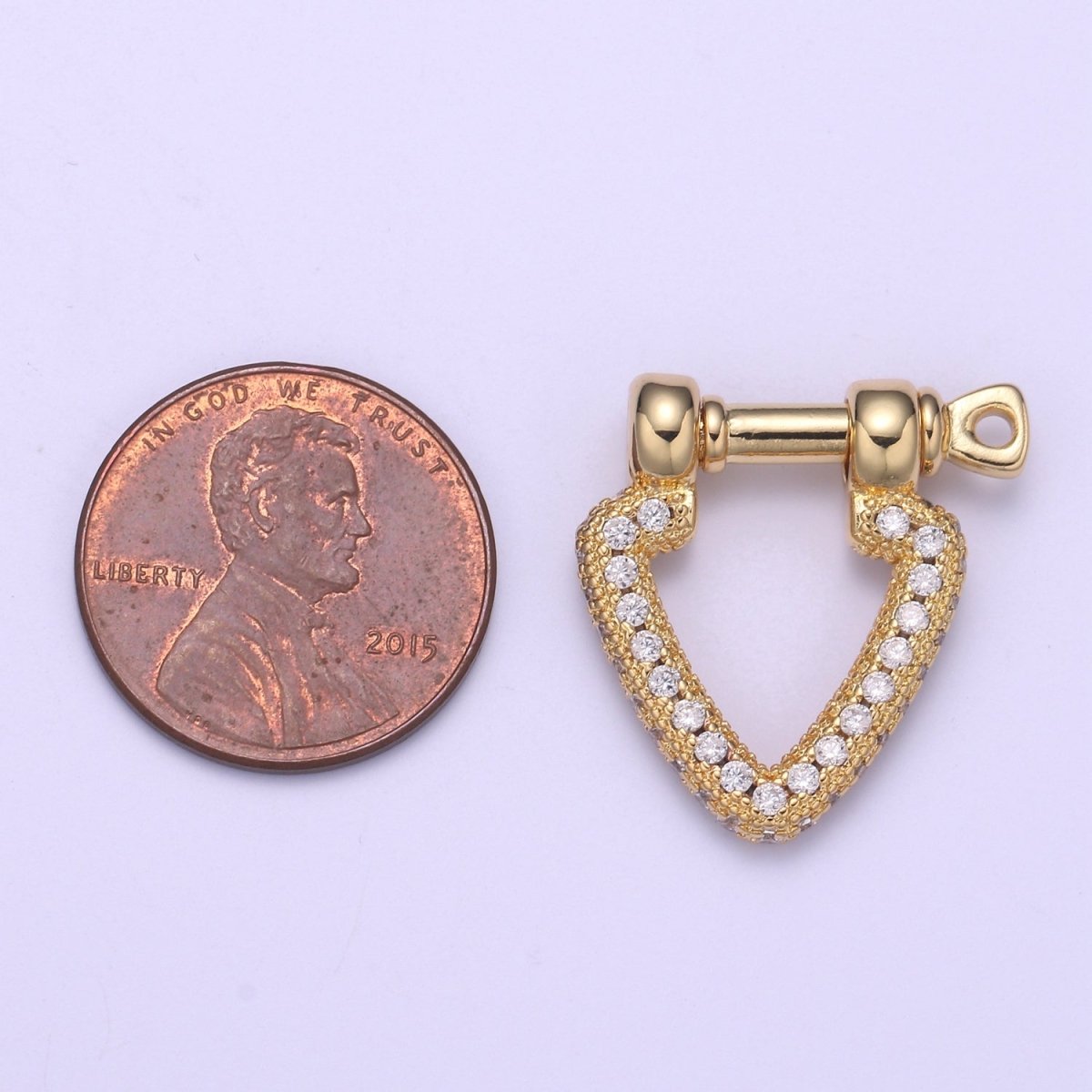 Micor pave Clasp Gold Filled Screw clasp lock, Anchor Shackle, Gold Triangle Cz Bracelet Necklace Clasp Sailor Bracelet Clasp Supply L-260