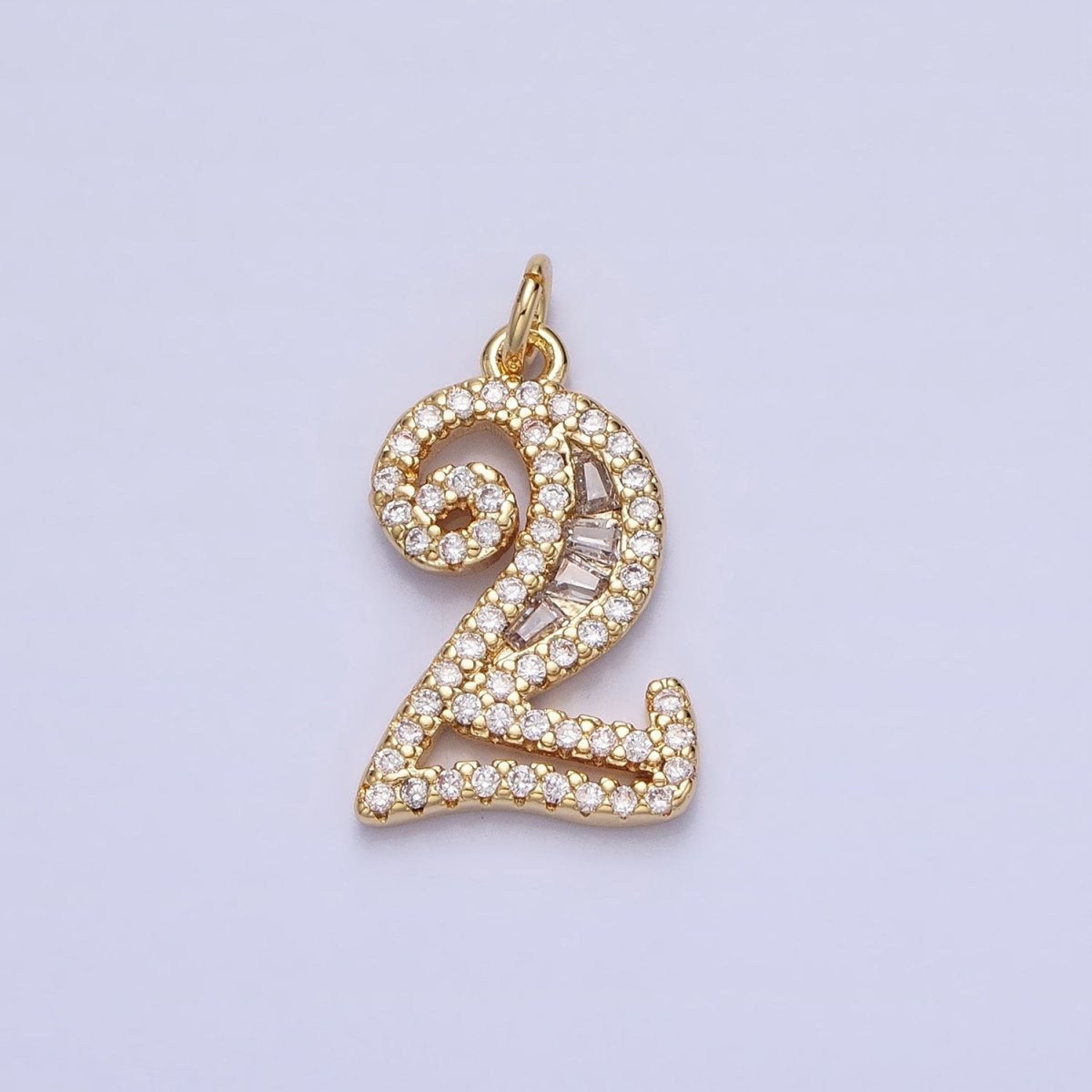 Micro Pave CZ Numbering Charms Pave Dangle Gold Filled Over Brass Number Charms Women Pave Number Findings Number 0-9 Charms AC519 - AC528