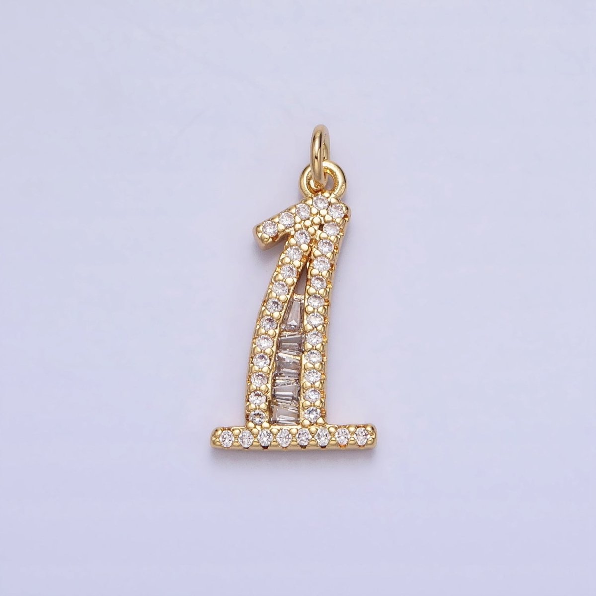Micro Pave CZ Numbering Charms Pave Dangle Gold Filled Over Brass Number Charms Women Pave Number Findings Number 0-9 Charms AC519 - AC528