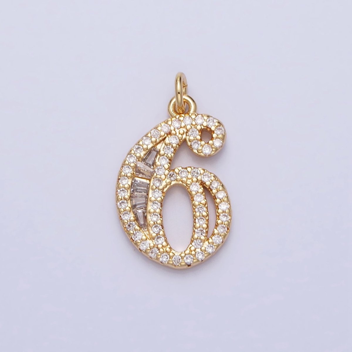Micro Pave CZ Numbering Charms Pave Dangle Gold Filled Over Brass Number Charms Women Pave Number Findings Number 0-9 Charms AC519 - AC528