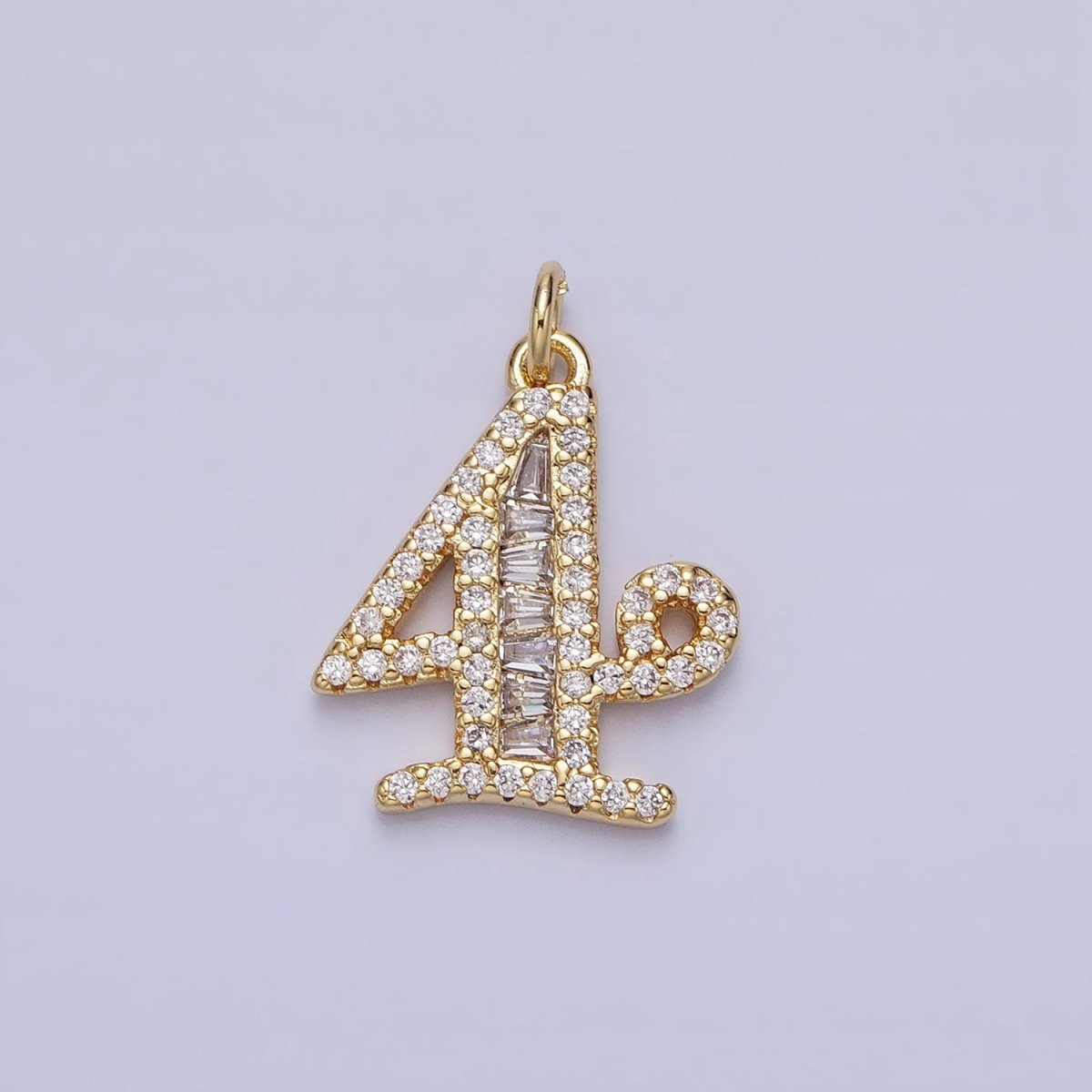 Micro Pave CZ Numbering Charms Pave Dangle Gold Filled Over Brass Number Charms Women Pave Number Findings Number 0-9 Charms AC519 - AC528