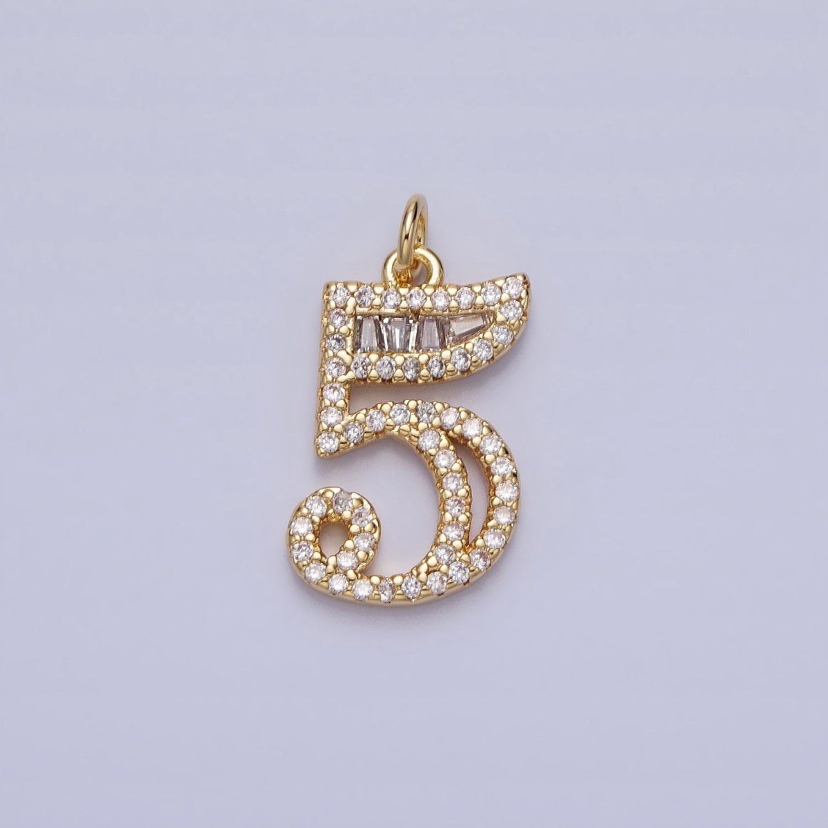 Micro Pave CZ Numbering Charms Pave Dangle Gold Filled Over Brass Number Charms Women Pave Number Findings Number 0-9 Charms AC519 - AC528