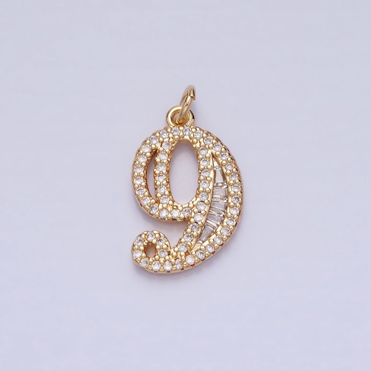 Micro Pave CZ Numbering Charms Pave Dangle Gold Filled Over Brass Number Charms Women Pave Number Findings Number 0-9 Charms AC519 - AC528