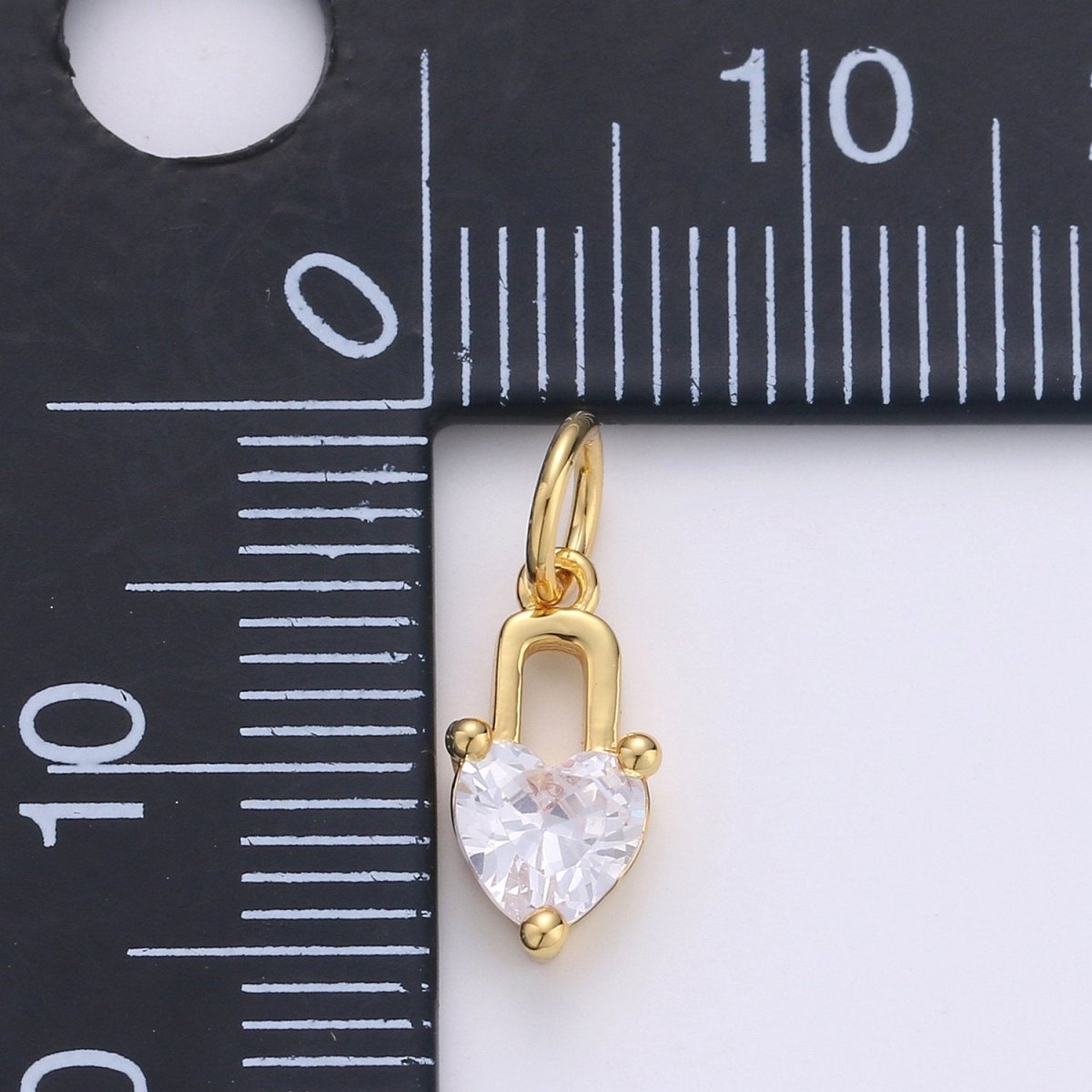Mini 24k Gold Filled Heart Charms, Gold Filled Love Charm, Cubic Charm ,Gold Love Lock charm Relationship Jewelry Inspired D-563 D-564