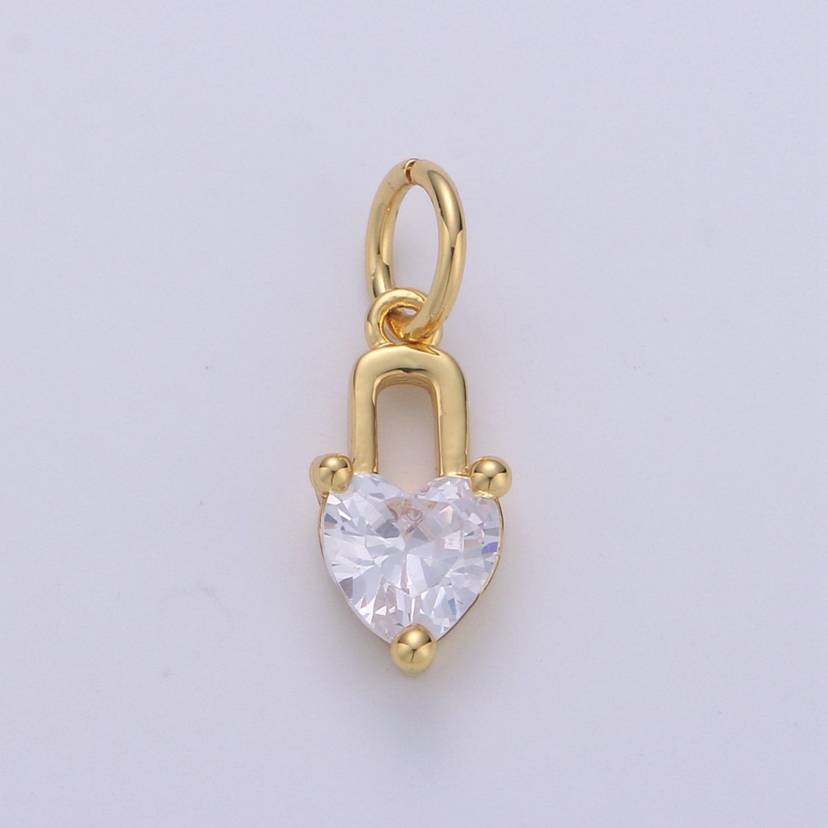 Mini 24k Gold Filled Heart Charms, Gold Filled Love Charm, Cubic Charm ,Gold Love Lock charm Relationship Jewelry Inspired D-563 D-564