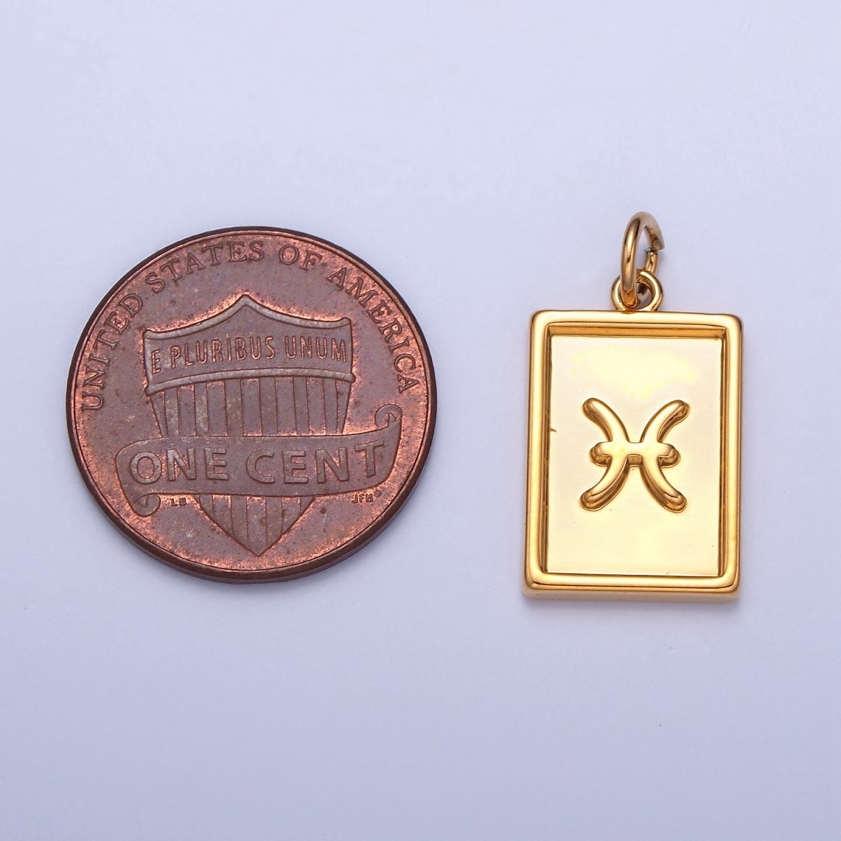 Mini 24k Gold Filled Tag Zodiac Charm Dainty Tile Astrological Zodiac Signs Add on Charm A-A1427-A-A1432