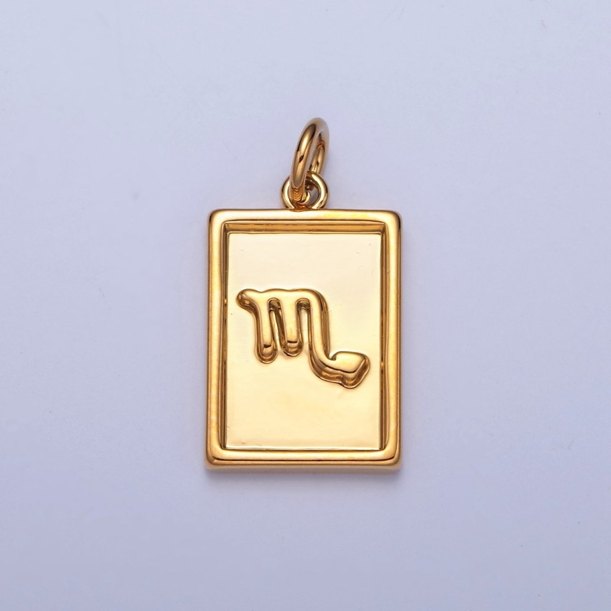 Mini 24k Gold Filled Tag Zodiac Charm Dainty Tile Astrological Zodiac Signs Add on Charm A-A1427-A-A1432