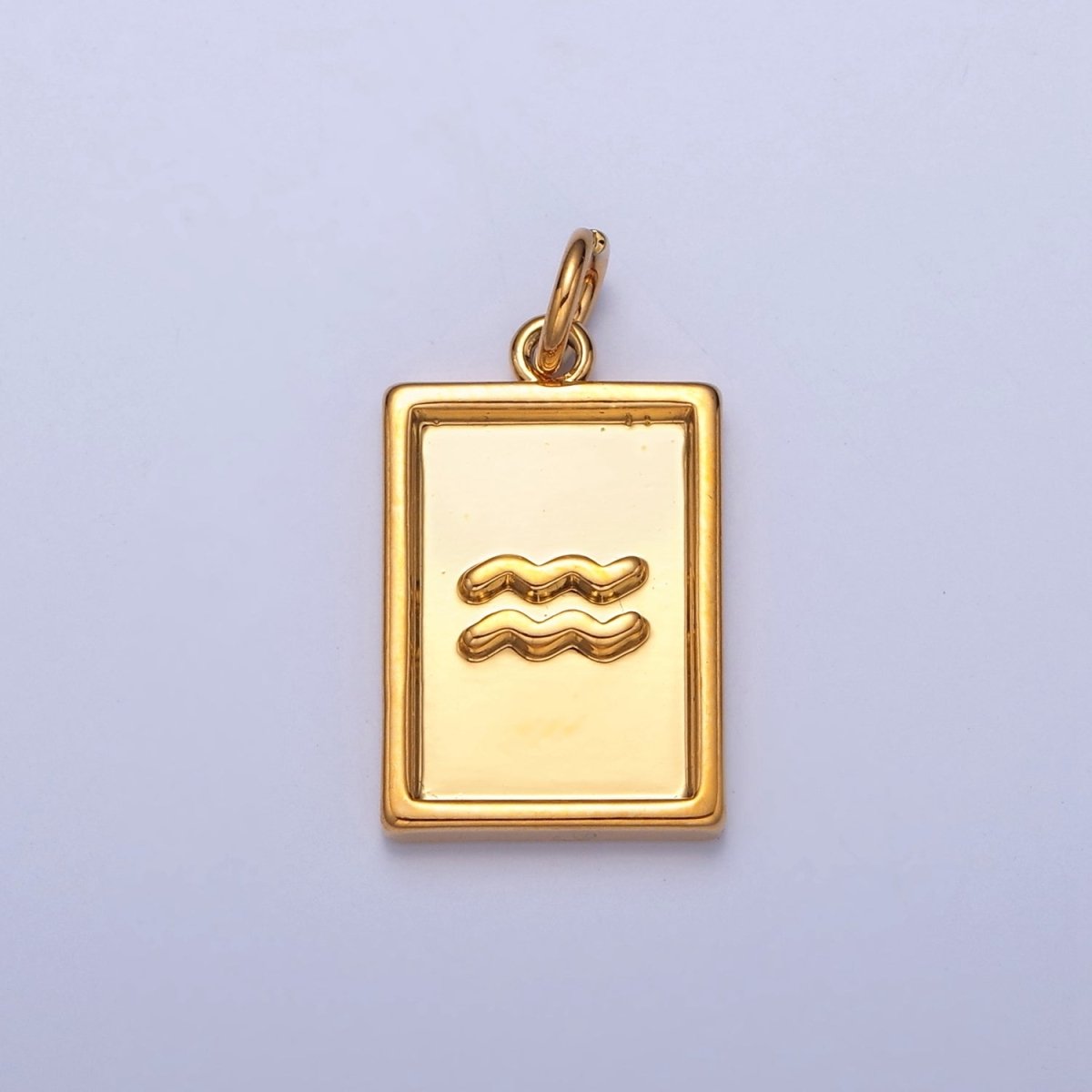 Mini 24k Gold Filled Tag Zodiac Charm Dainty Tile Astrological Zodiac Signs Add on Charm A-A1427-A-A1432