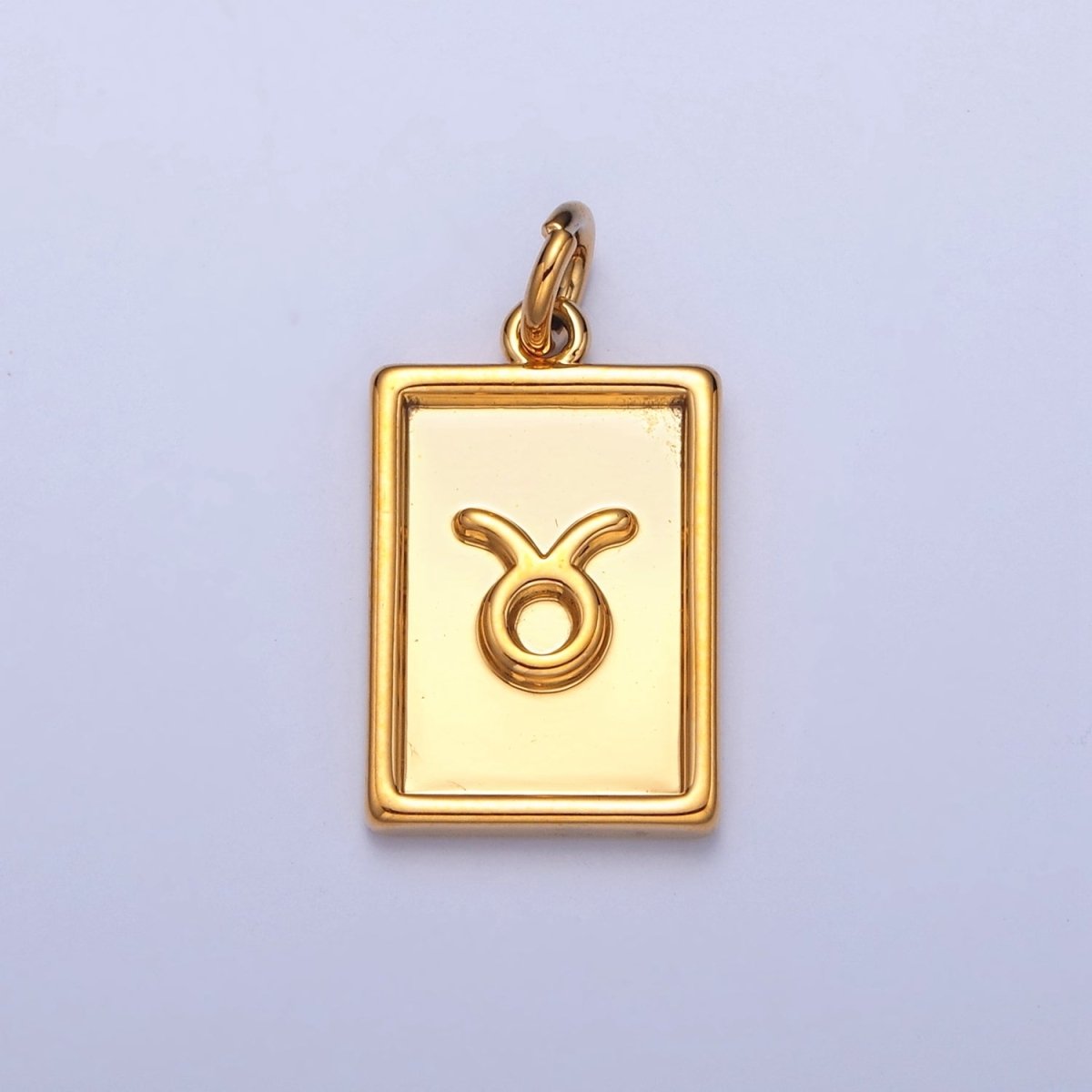 Mini 24k Gold Filled Tag Zodiac Charm Dainty Tile Astrological Zodiac Signs Add on Charm A-A1427-A-A1432