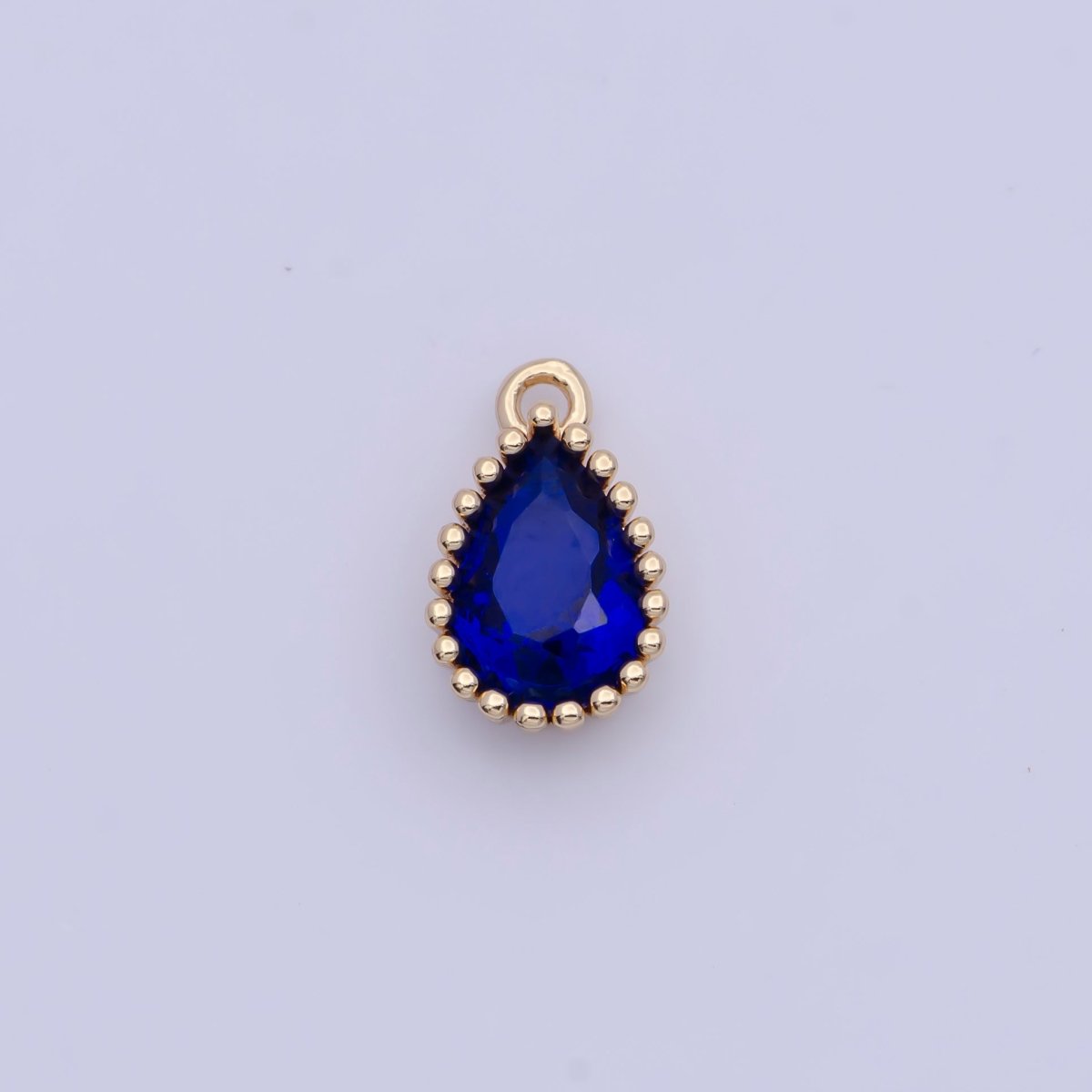Mini BIRTHSTONE Cubic Zirconia Teardrop Gold Charm Component Add on For Jewelry Making C-230 C-265 C-291 C-297 C-315 C-337 C-363 C-365 AG-140~AG-143