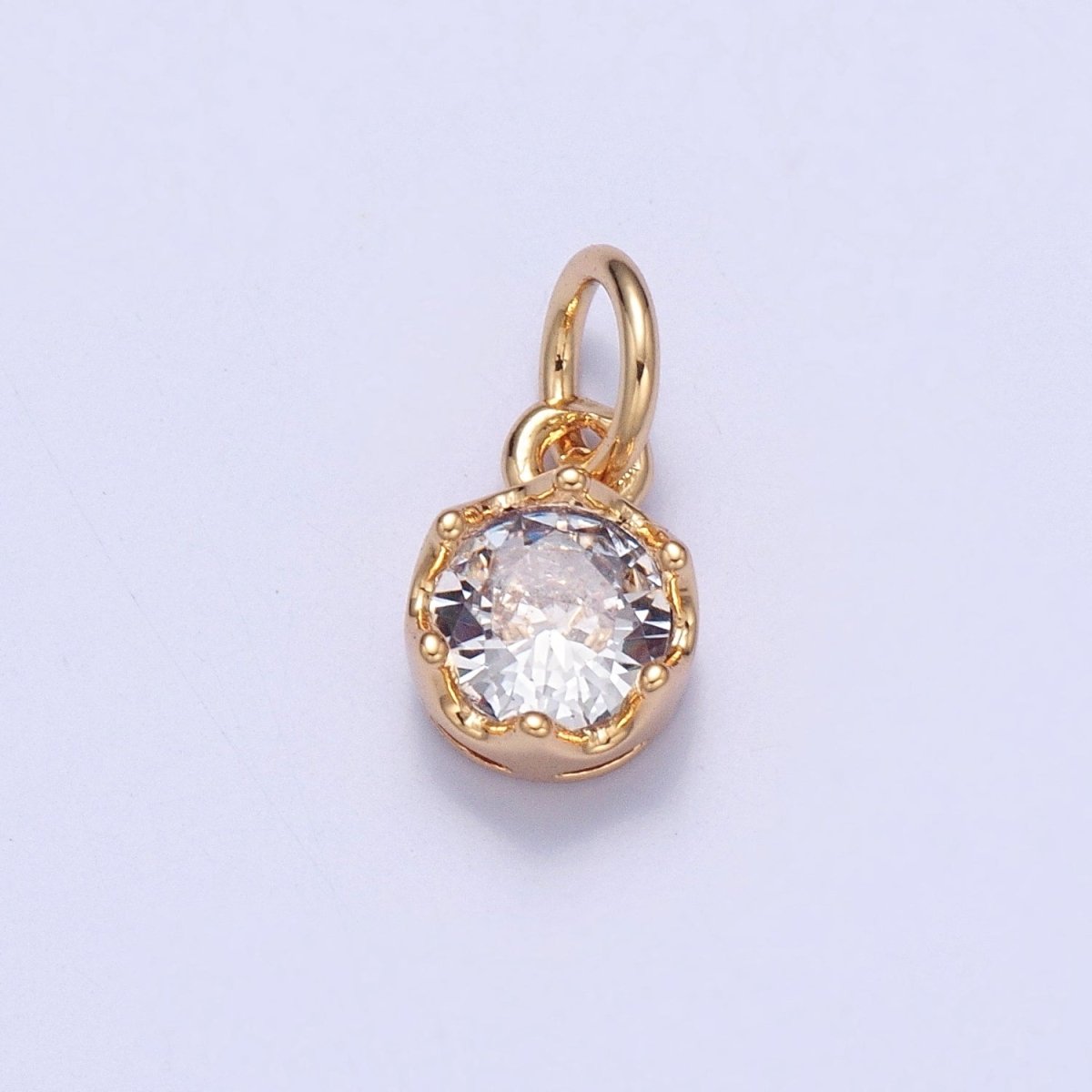 Mini Clear CZ Cubic Zirconia Gold Add on Charm | X-101