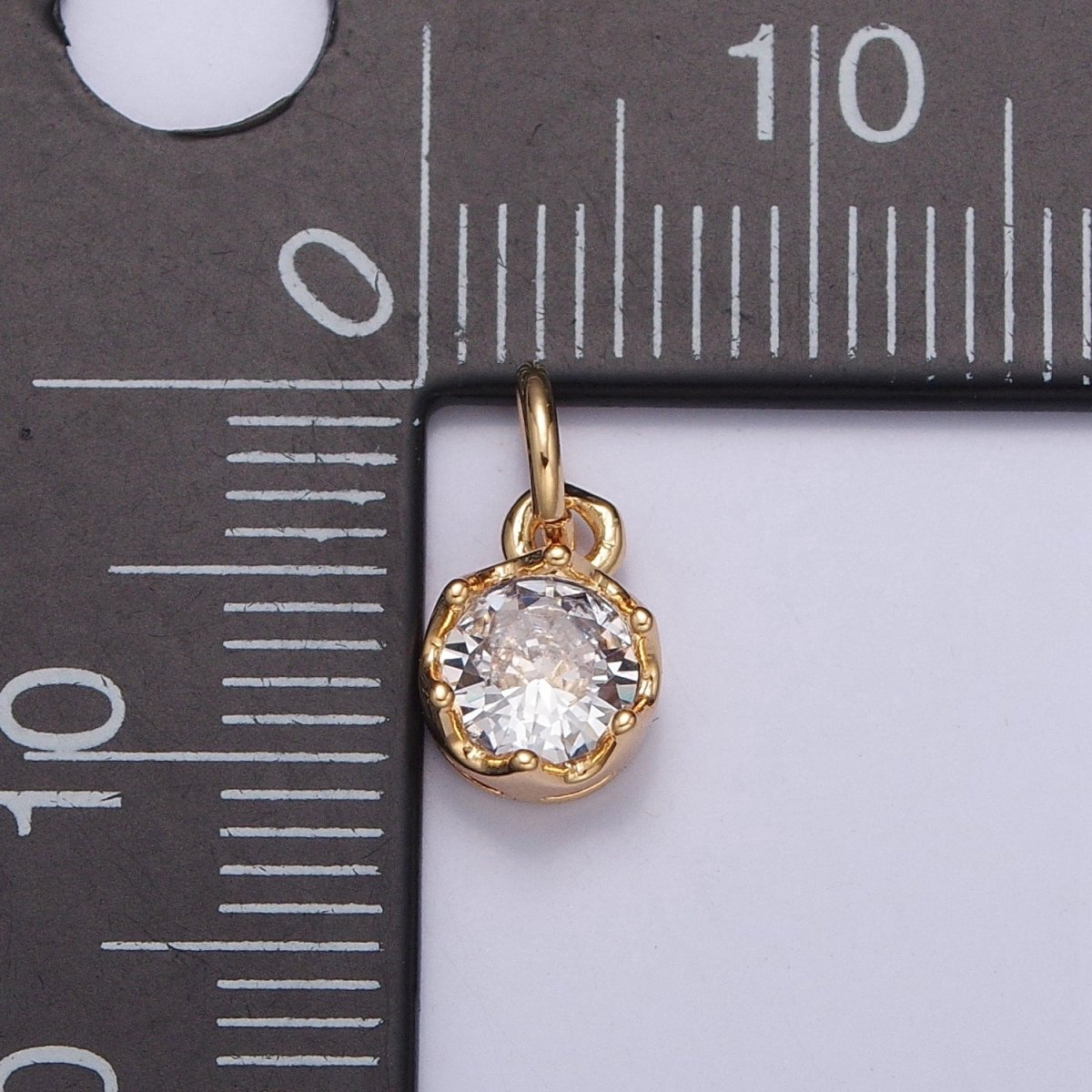 Mini Clear CZ Cubic Zirconia Gold Add on Charm | X-101
