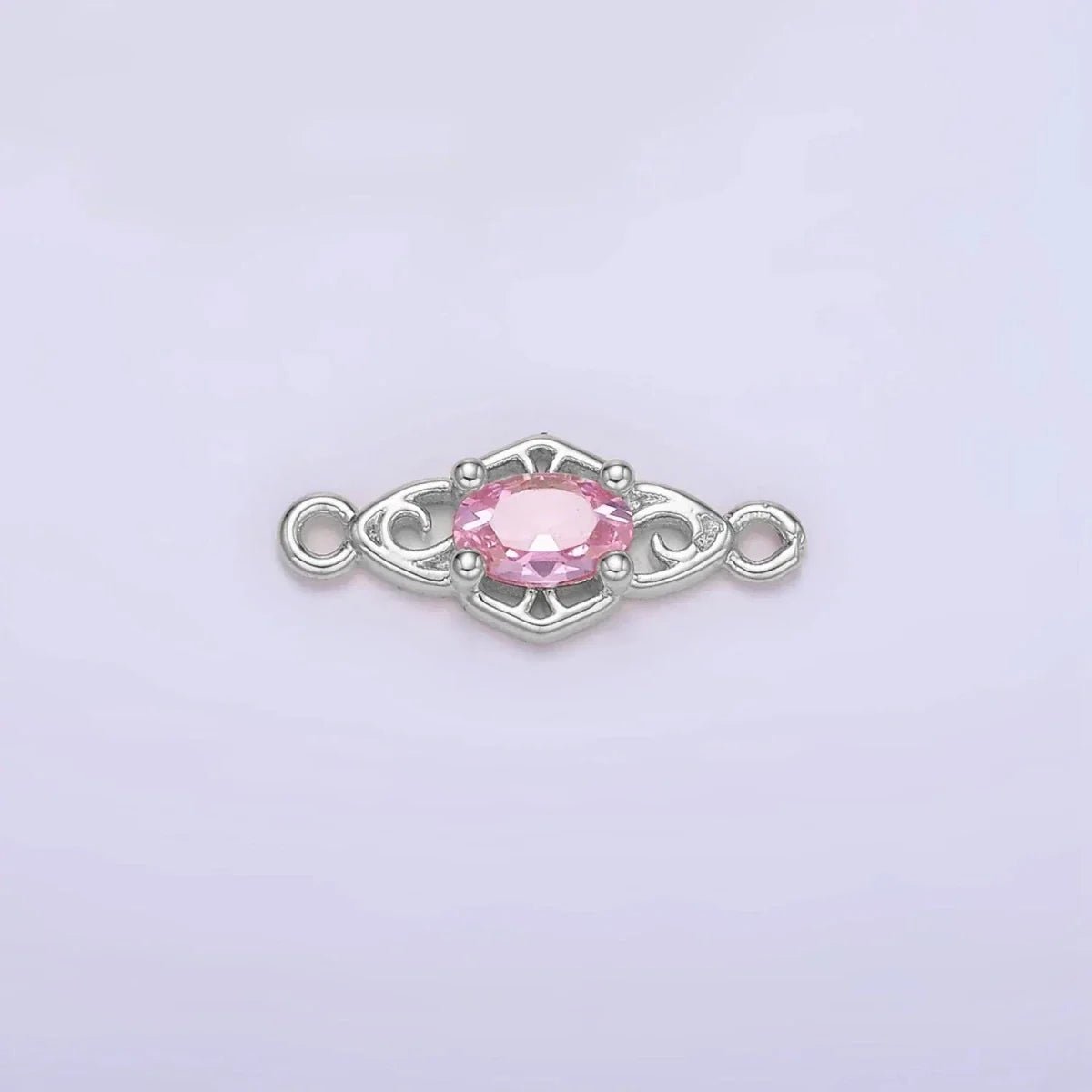 Clear, Pink, Purple CZ Artisan Geometric Connector | Connectors-00011 ~ Connectors-00013