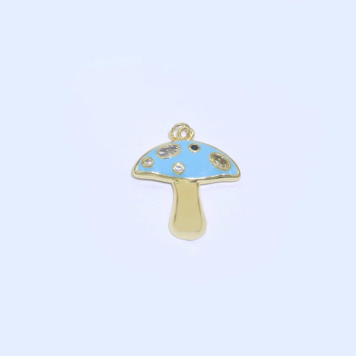 Mini Gold Filled Mushroom Charms, Enamel Magic Mushroom Pendant for Necklace Fantasy Celestial Jewelry for Statement Necklace M-410 - M-417