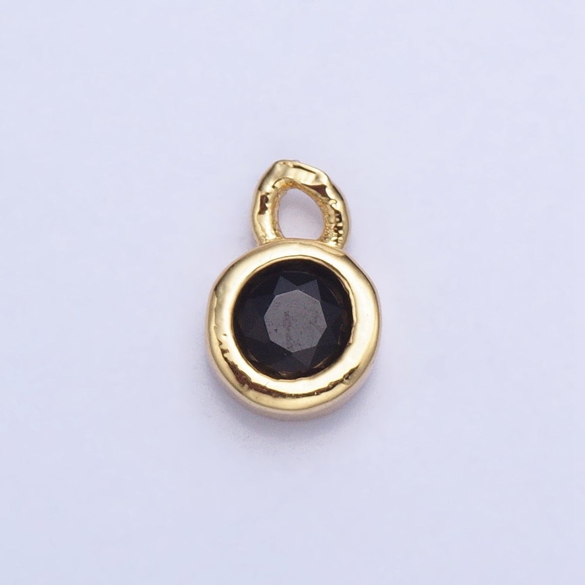 Mini Gold Full Brilliant Cut Cubic Zirconia Bezel Cut Charm Pendant for add on charm AC482 - AC489