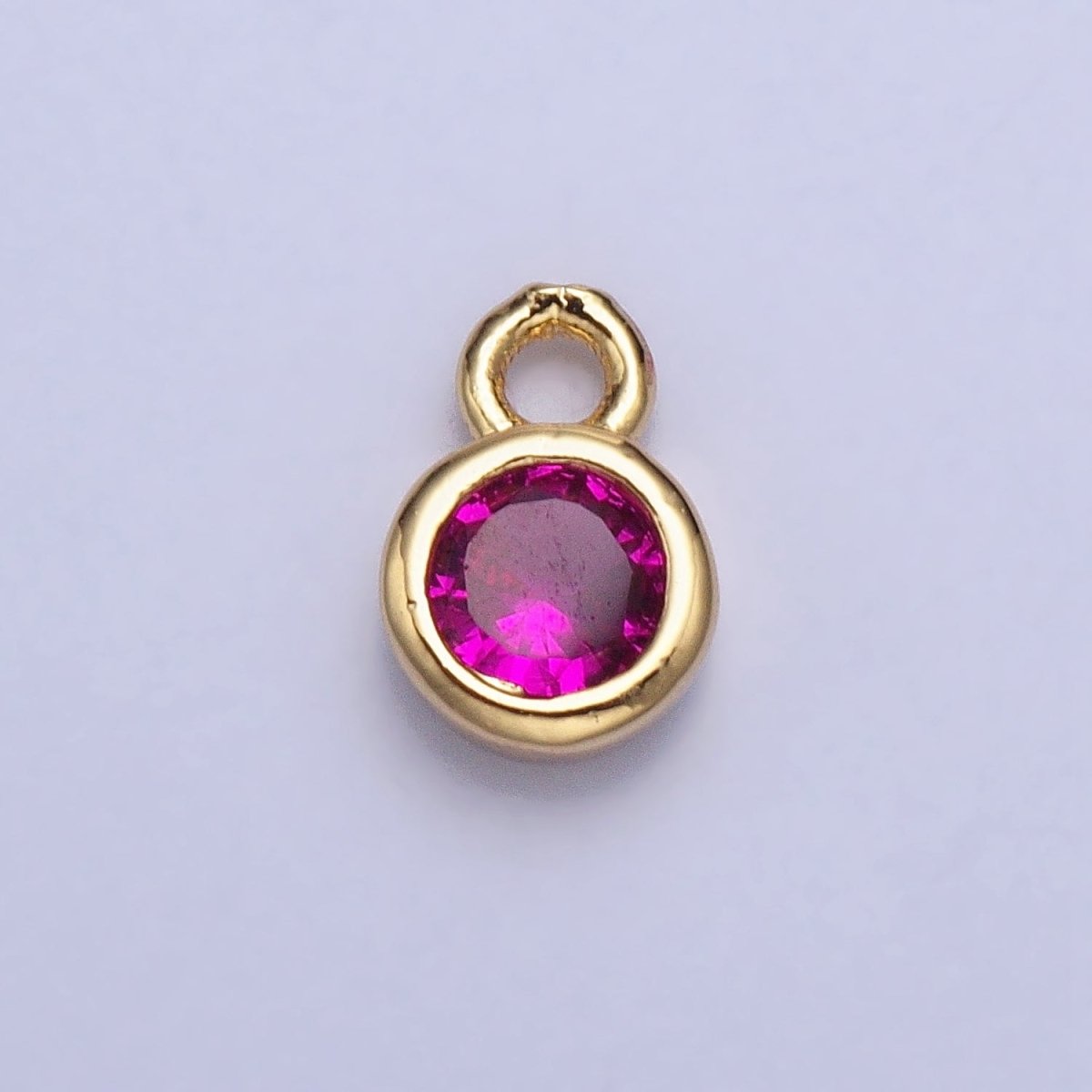 Mini Gold Full Brilliant Cut Cubic Zirconia Bezel Cut Charm Pendant for add on charm AC482 - AC489