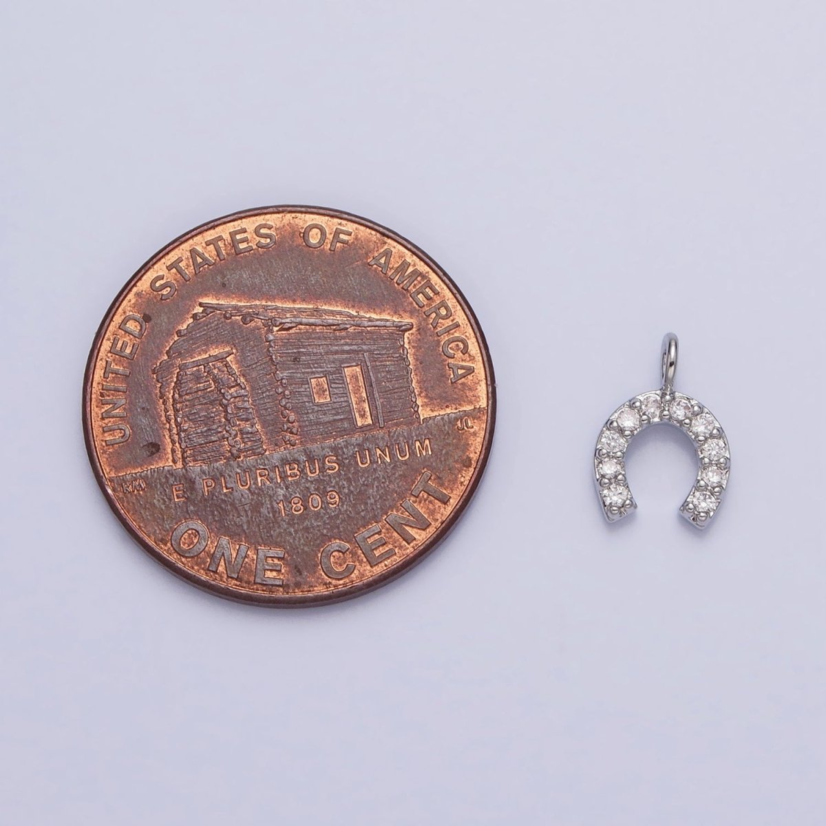 Mini Gold Horsehose Charm Micro Pave Silver Horse Shoe Pendant add on Charm AC-759 AC-760