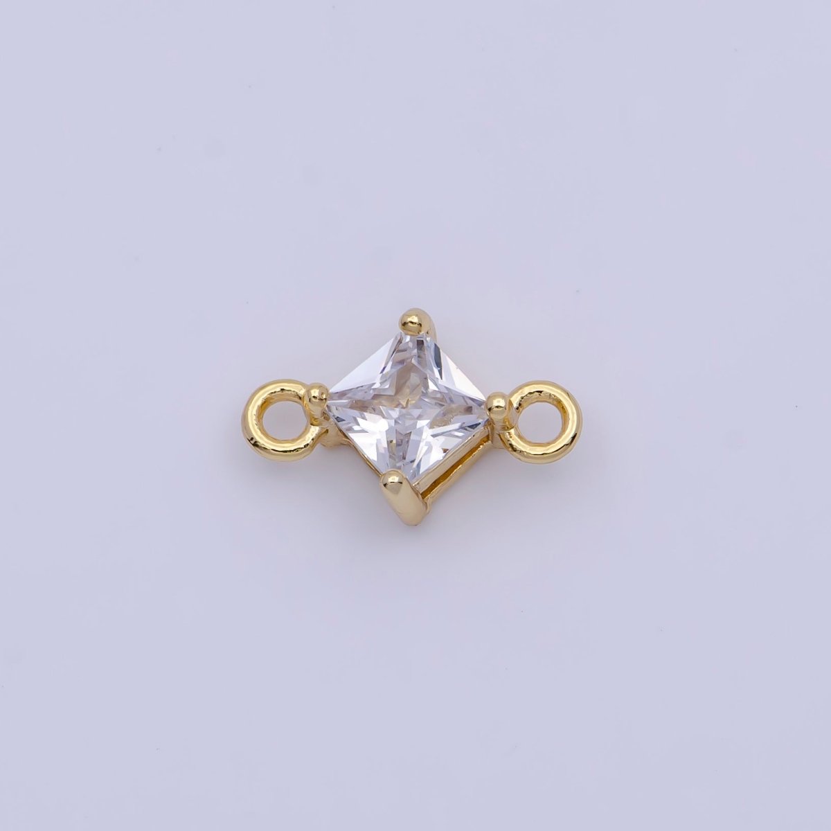 Mini Gold Rhombus CZ Charm Connector For Link Charm Connector | G-920