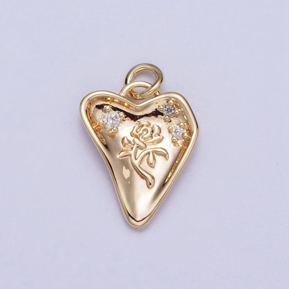 Mini Gold Rose Charm Flower Charm for Jewelry Supply Add on Pendant | Y-454