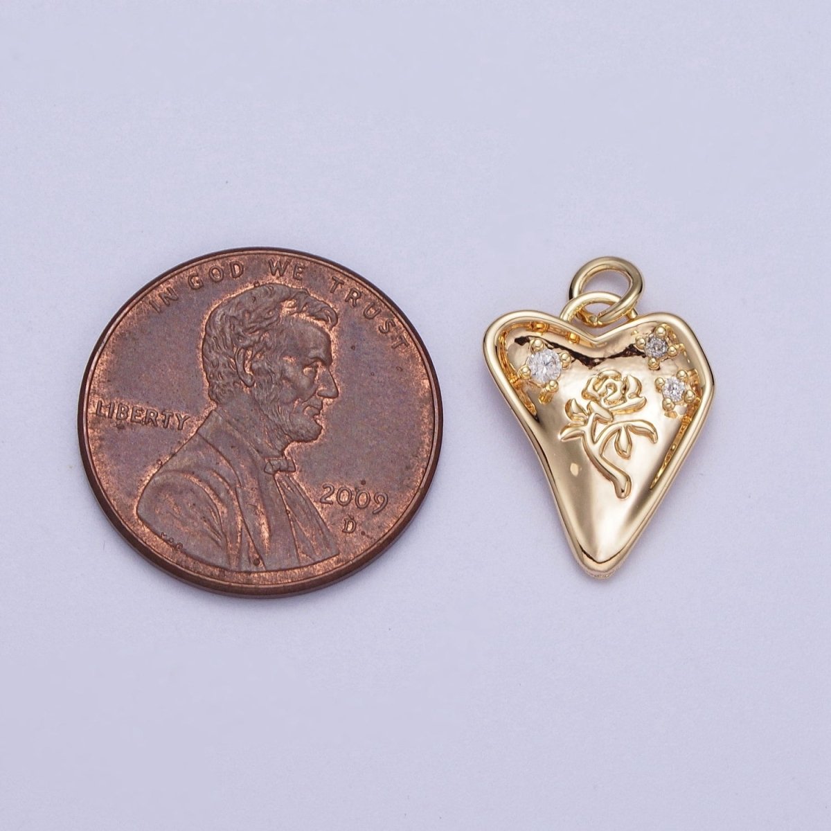 Mini Gold Rose Charm Flower Charm for Jewelry Supply Add on Pendant | Y-454