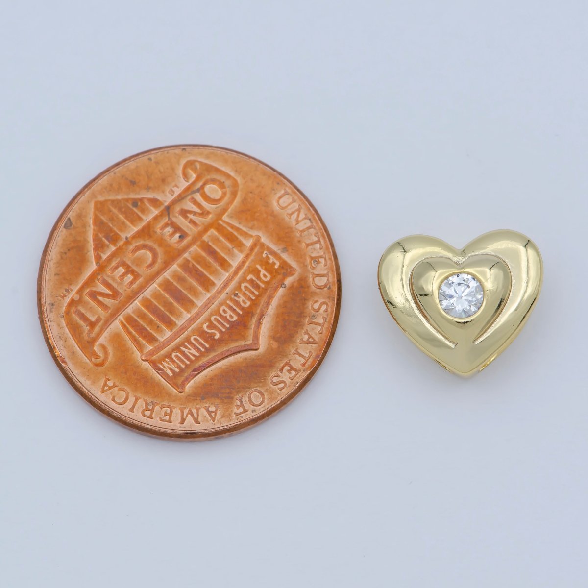 Mini Heart Beads - 10mm Puffy Heart Beautiful 3D Love Jewelry Gold Filled Bead spacer for Bracelet Necklace Supply | B-545