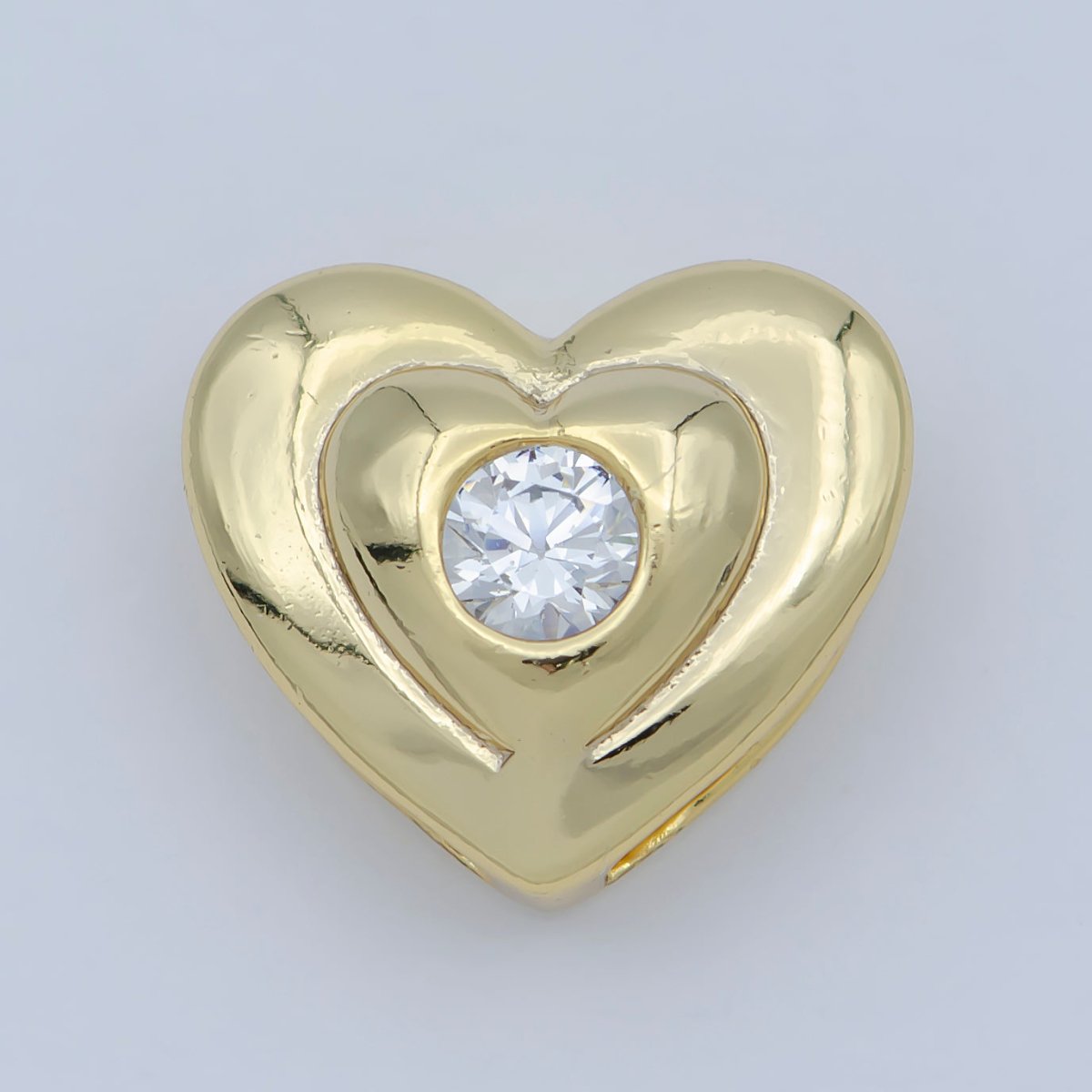 Mini Heart Beads - 10mm Puffy Heart Beautiful 3D Love Jewelry Gold Filled Bead spacer for Bracelet Necklace Supply | B-545