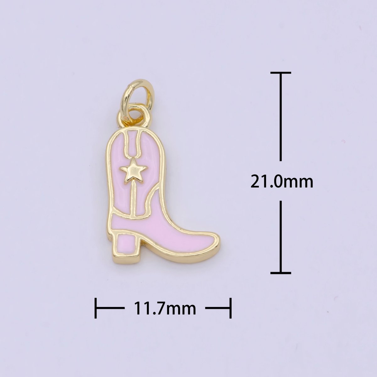 Mini Pink Gold Cowgirl Boot Cowboy Boot For Austin Texas Wild West Jewelry Inspired W-165