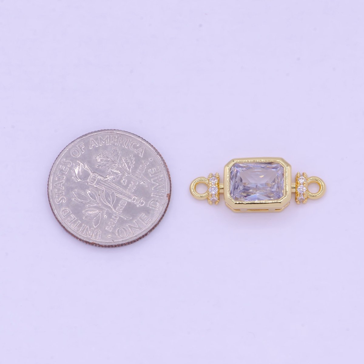 Mini Rectangle Charms for Necklace Bracelet Earring Making Supplies Micro Pave Eye Geometric Link Connector G-471