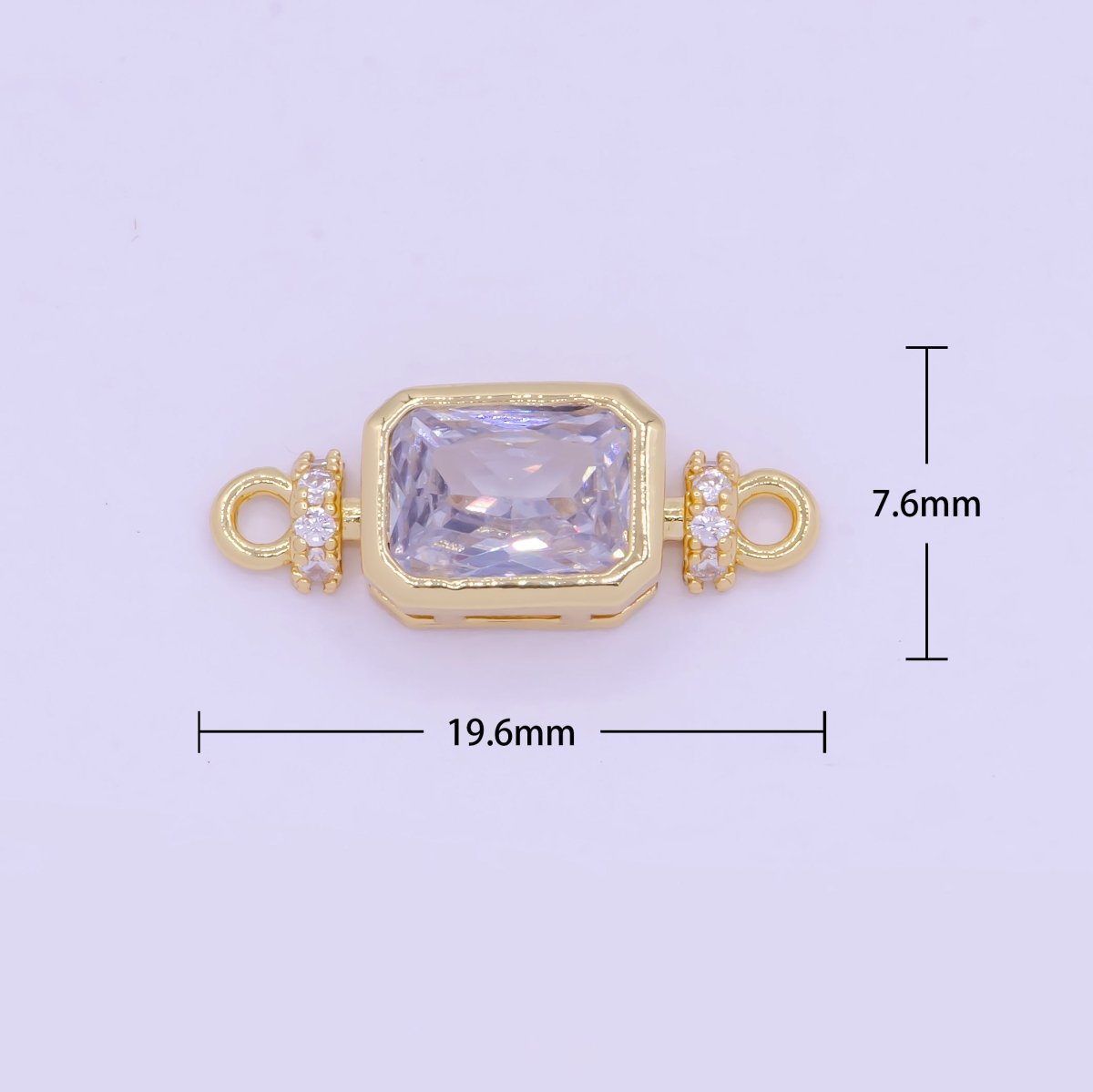 Mini Rectangle Charms for Necklace Bracelet Earring Making Supplies Micro Pave Eye Geometric Link Connector G-471