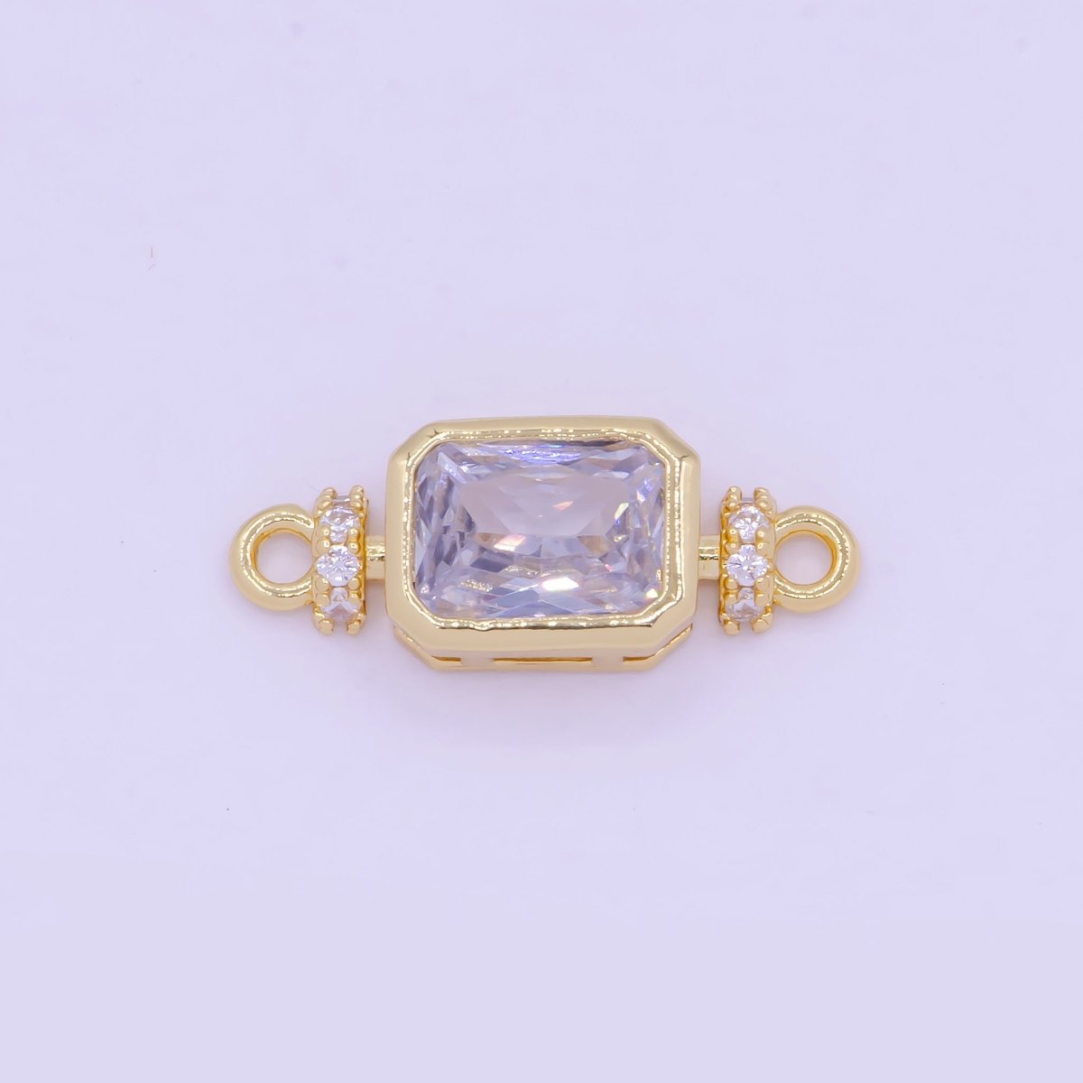 Mini Rectangle Charms for Necklace Bracelet Earring Making Supplies Micro Pave Eye Geometric Link Connector G-471