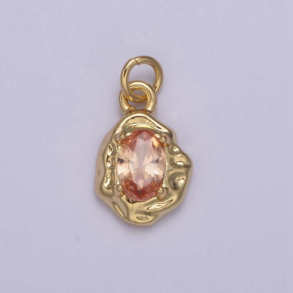 Mini Rustic Charm with Colorful Cubic Zirconia Stone for Add on Charm in 14k gold Filled for Jewelry Supply N-717 - N-724 N-878 - N-880
