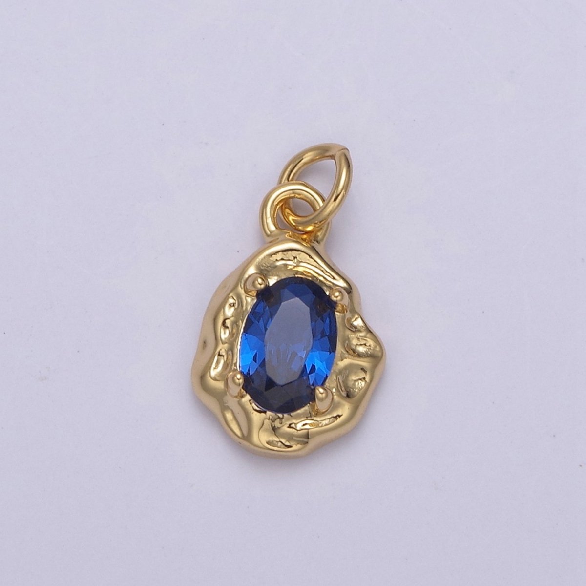 Mini Rustic Charm with Colorful Cubic Zirconia Stone for Add on Charm in 14k gold Filled for Jewelry Supply N-717 - N-724 N-878 - N-880