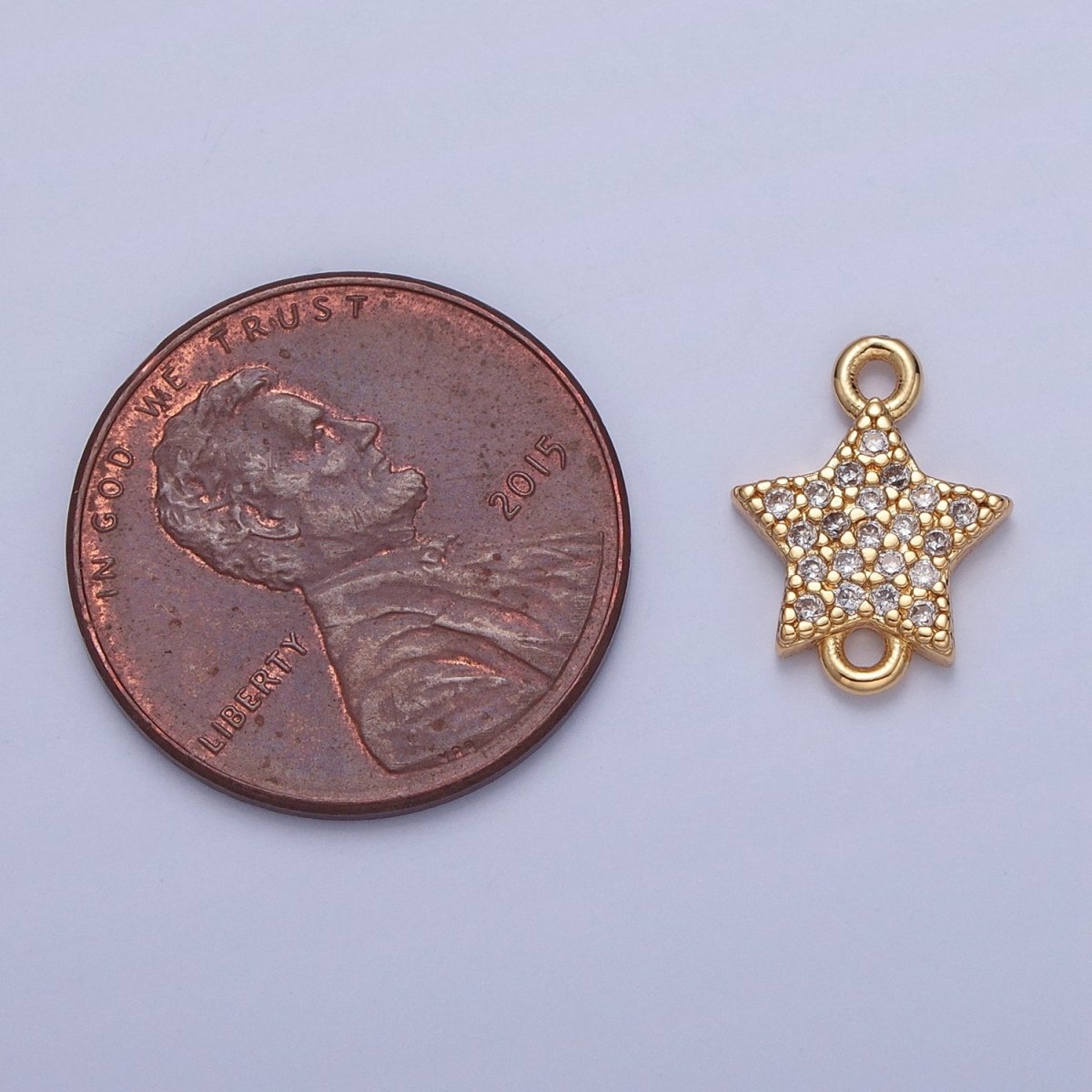 Mini Star Charms for Necklace Earring Making Supplies 14K Gold Filled Micro Pave Celestial Charm Connector G-934