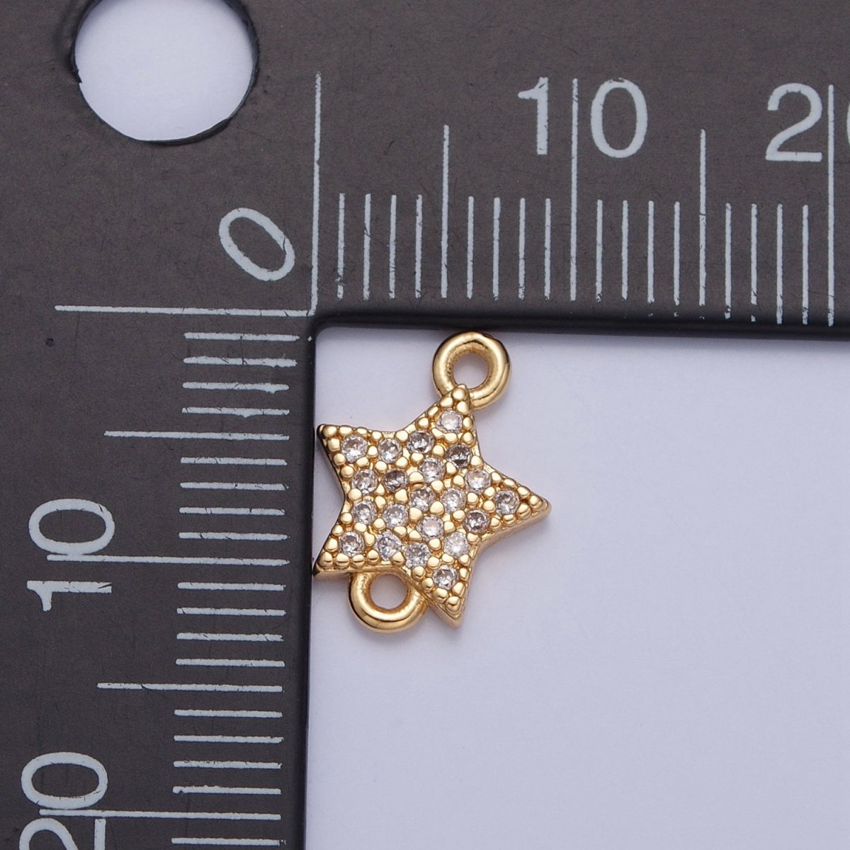Mini Star Charms for Necklace Earring Making Supplies 14K Gold Filled Micro Pave Celestial Charm Connector G-934