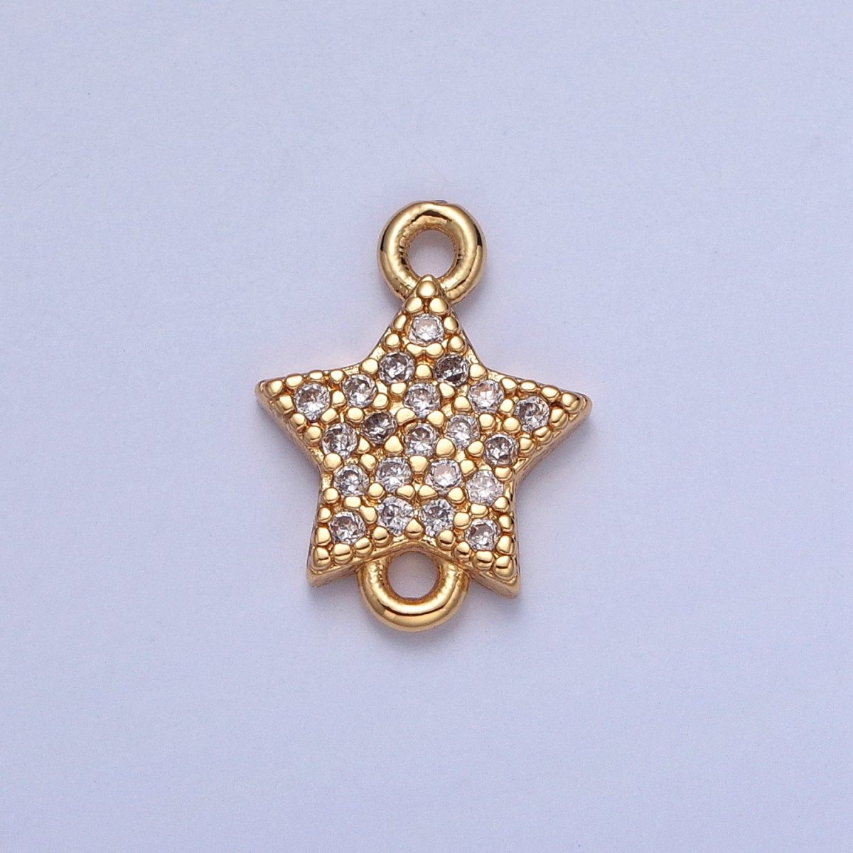 Mini Star Charms for Necklace Earring Making Supplies 14K Gold Filled Micro Pave Celestial Charm Connector G-934