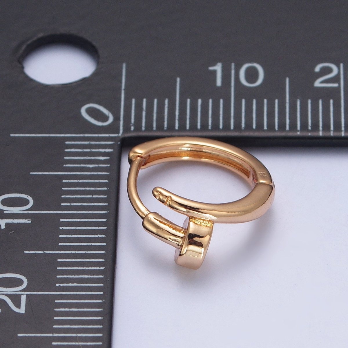 Minimalist 24K Gold Filled Needle Earring Huggie Hoop Earrings P-403