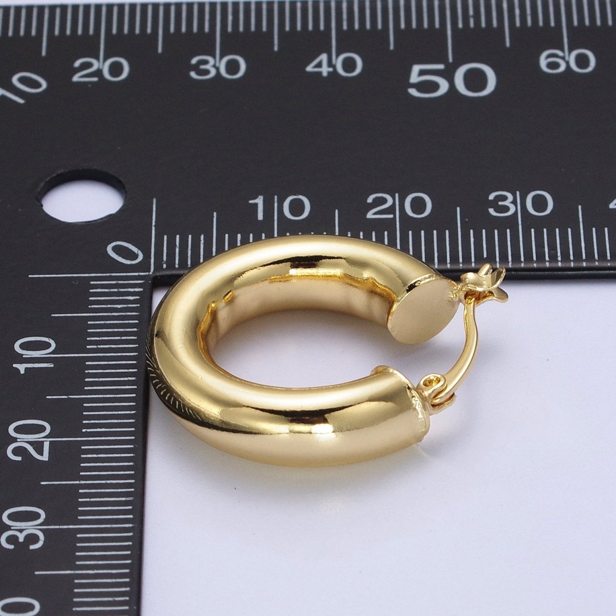 Minimalist Dome Tube Hoop Latch Earrings in Gold & Silver | AD-185 AD-186