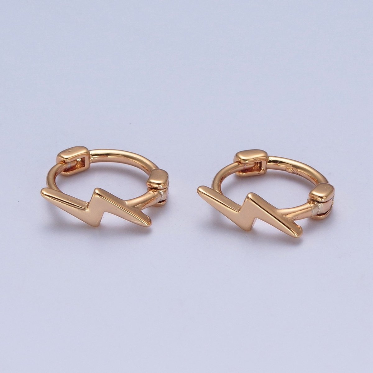 Minimalist Lightning Bolt Huggie Hoop Earrings P-410