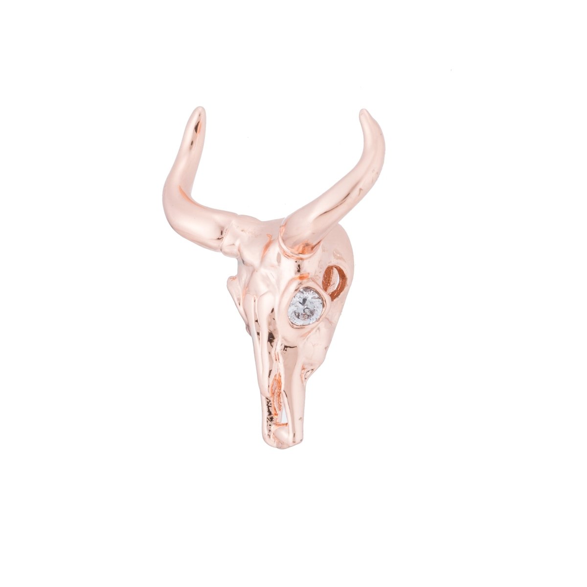 Minimalist Longhorn Bull Ox Head Texas Spacer Bead | B-060