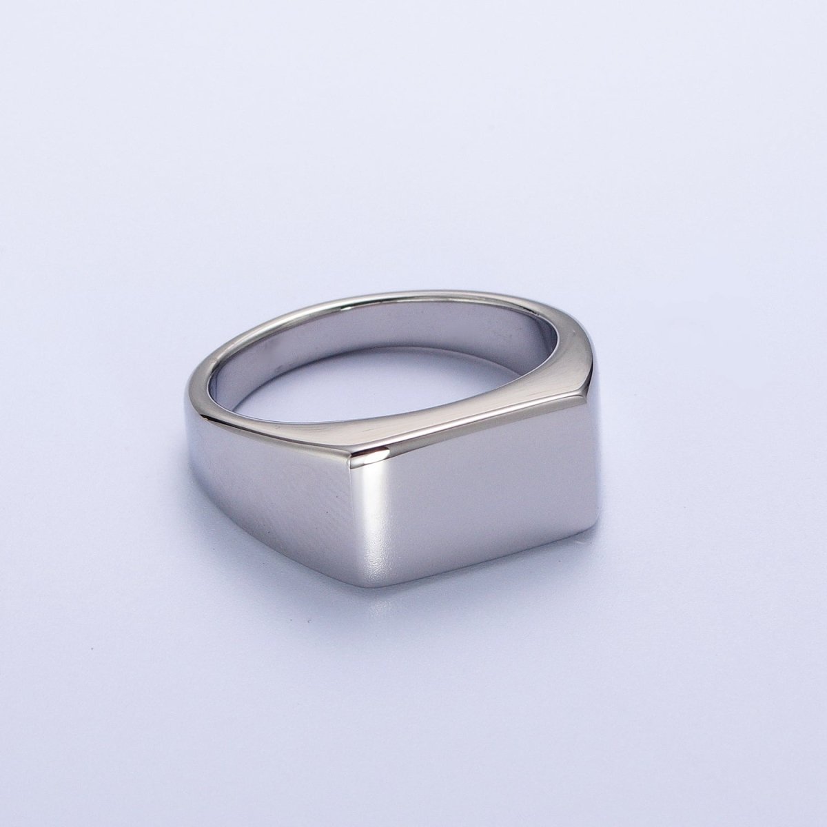Minimalist Rectangular Signet Stainless Steel Ring in Gold & Silver | O-2009~ O-2012