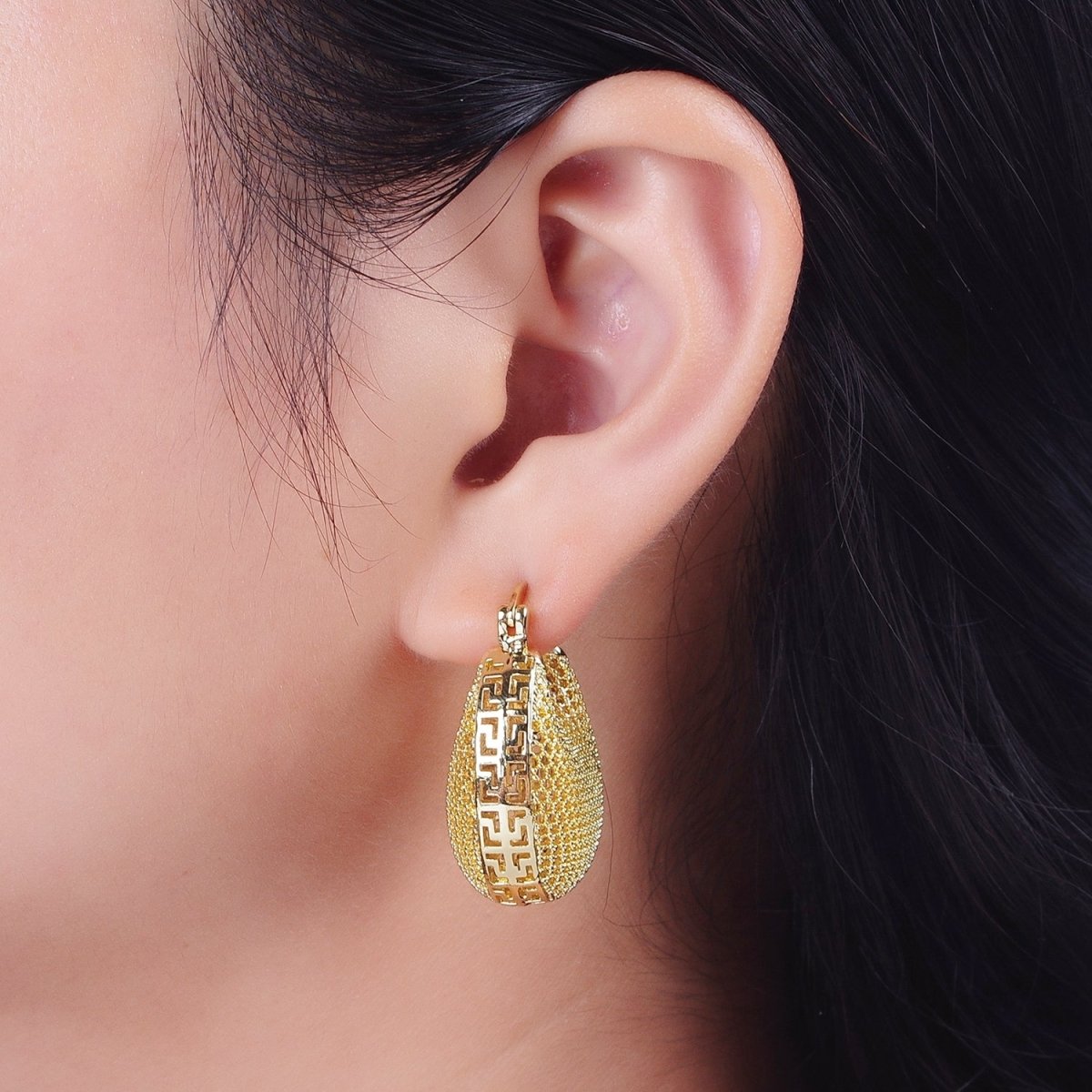 Minimalist Riveted Wire Rings Dome Latch Earrings in Gold & Silver | AD-181 AD-182