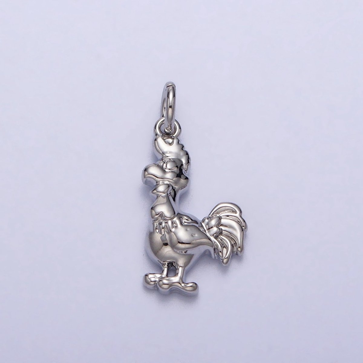 Minimalist Rooster Chicken Animal Charm in Gold & Silver | AC235 AC236