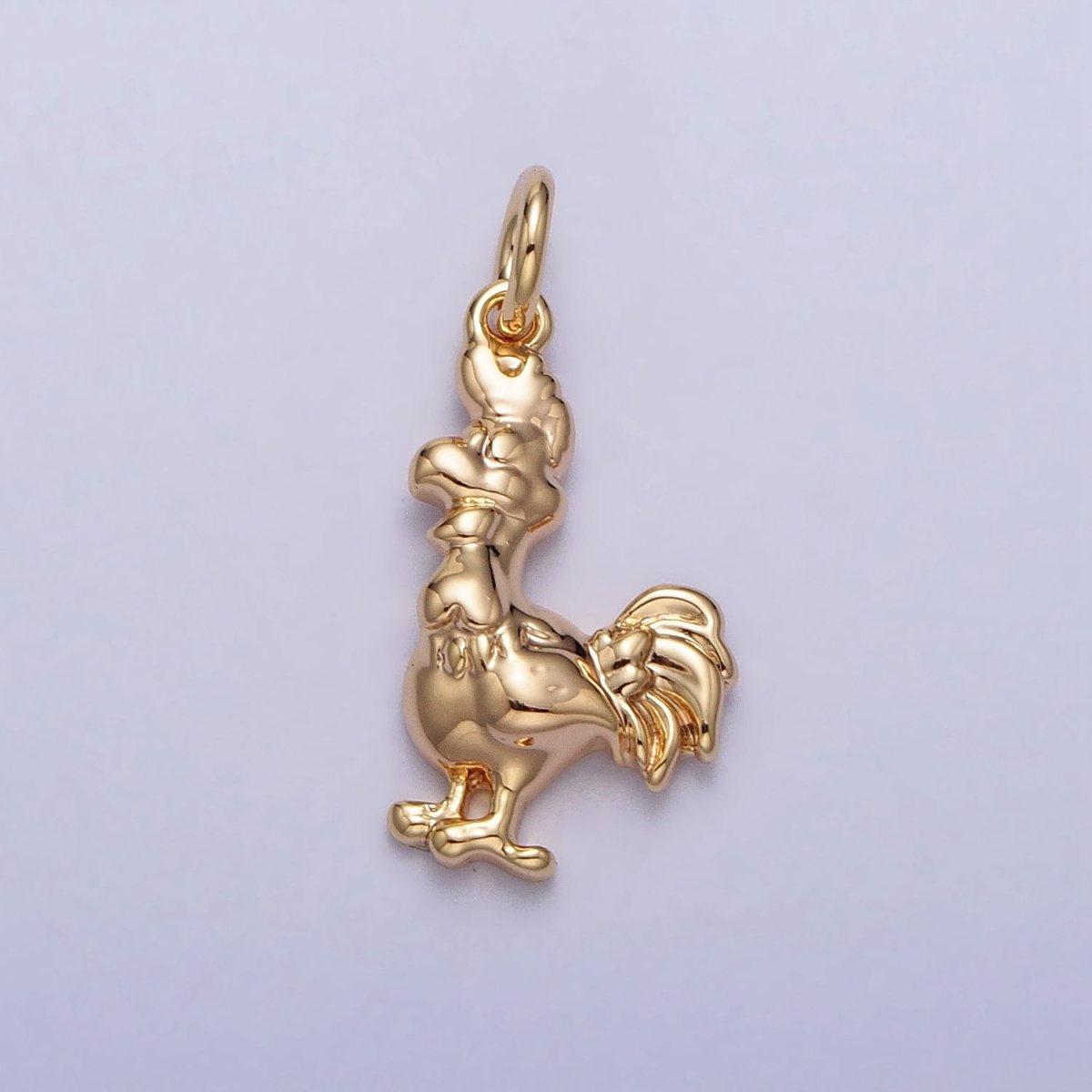 Minimalist Rooster Chicken Animal Charm in Gold & Silver | AC235 AC236