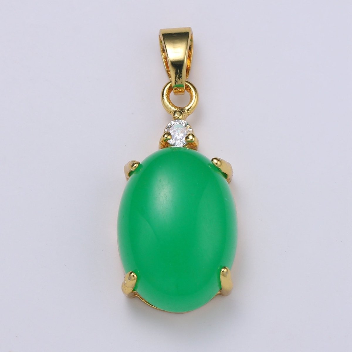 Multi Color Cat's Eye: Pink, Plum, Red Ruby, Amber, Peridot 24k Gold Solitaire CZ Pendant, Large Cat's Eye Stone I-681 ~ I-692