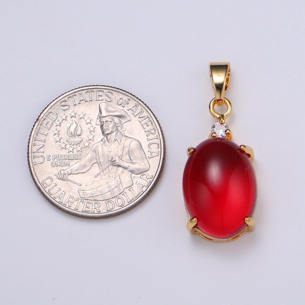 Multi Color Cat's Eye: Pink, Plum, Red Ruby, Amber, Peridot 24k Gold Solitaire CZ Pendant, Large Cat's Eye Stone I-681 ~ I-692