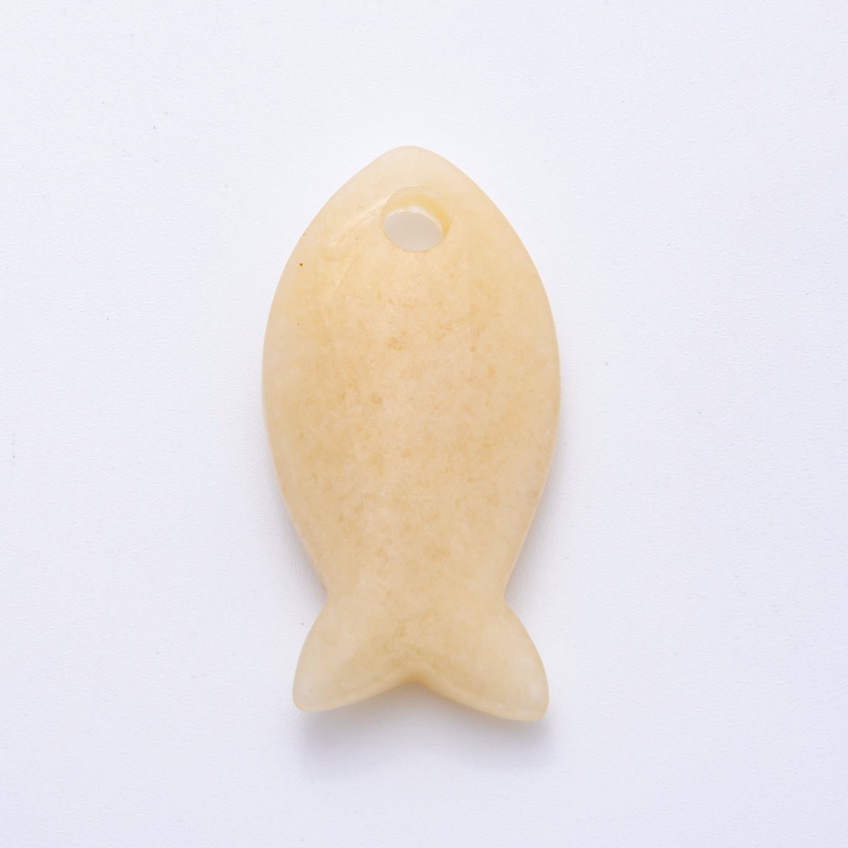 Natural Gemstone 40mm Agate, Carnelian, & Jasper Minimalist Under the Sea Fish Bead Charm | Z-A1242 - Z-A1246
