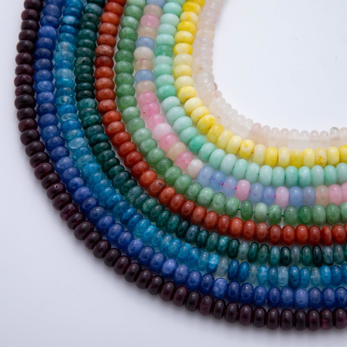 8mm x 5mm Citrine, Azurite, Agate, Morganite, Amazonite, Carnelian, Amethyst, Chrysocolla, White Quartz, Emerald Rondelle Natural Gemstone Bead 15 Inch Strand Finding | WA-A3539 - WA-A3548