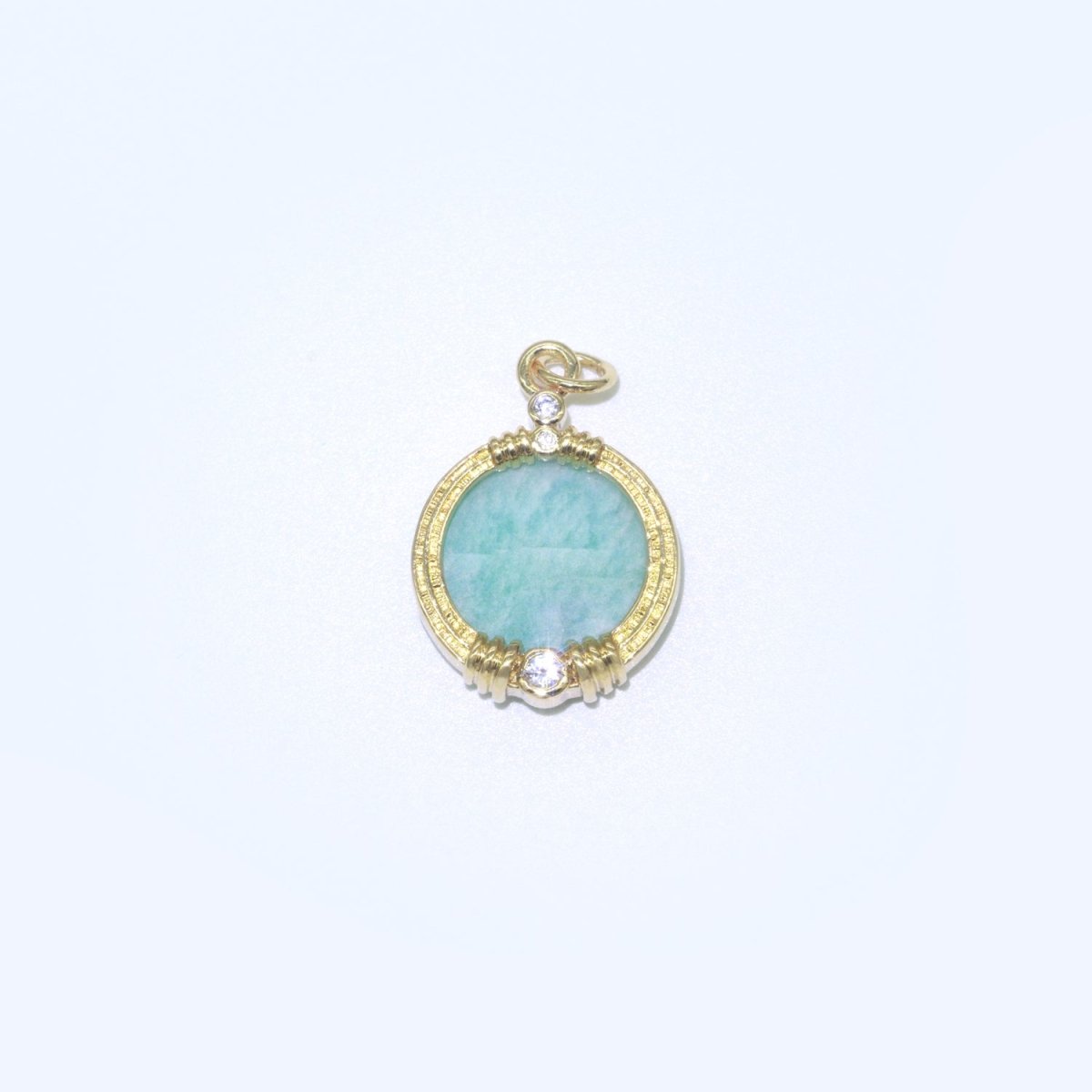 Natural Gemstone charms, 15.2mm Round Coin pendant, Gold Filled pendant Onyx, Malachite, Quartz, Amethyst, Amazonite, Rubi Previous Stone M-404 - M-408