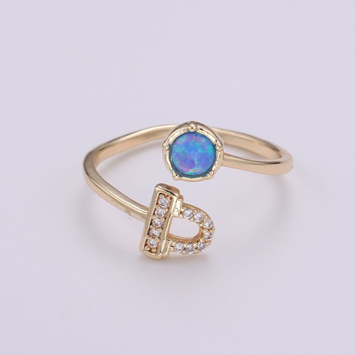 Opal Zodiac Ring Constellation Sign Cubic Zirconia Gold Ring, Astrology Sign Horoscope Ring Birthday Personalized Valentines day Gift R-346-R-357